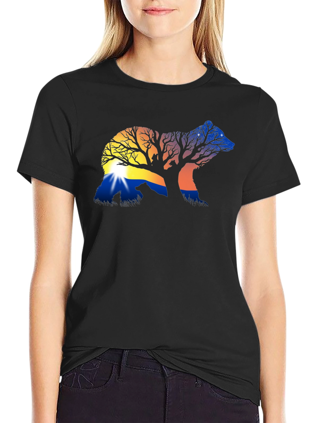 Nature Bear Silhouette Graphic Tee