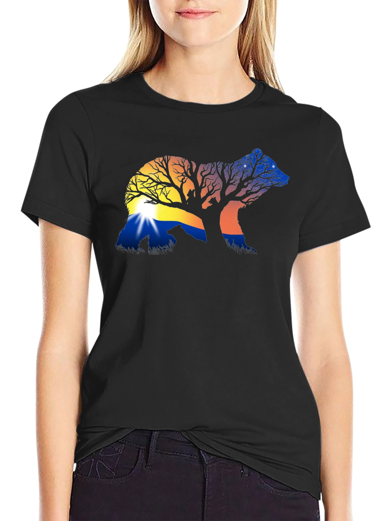 Nature Bear Silhouette Graphic Tee