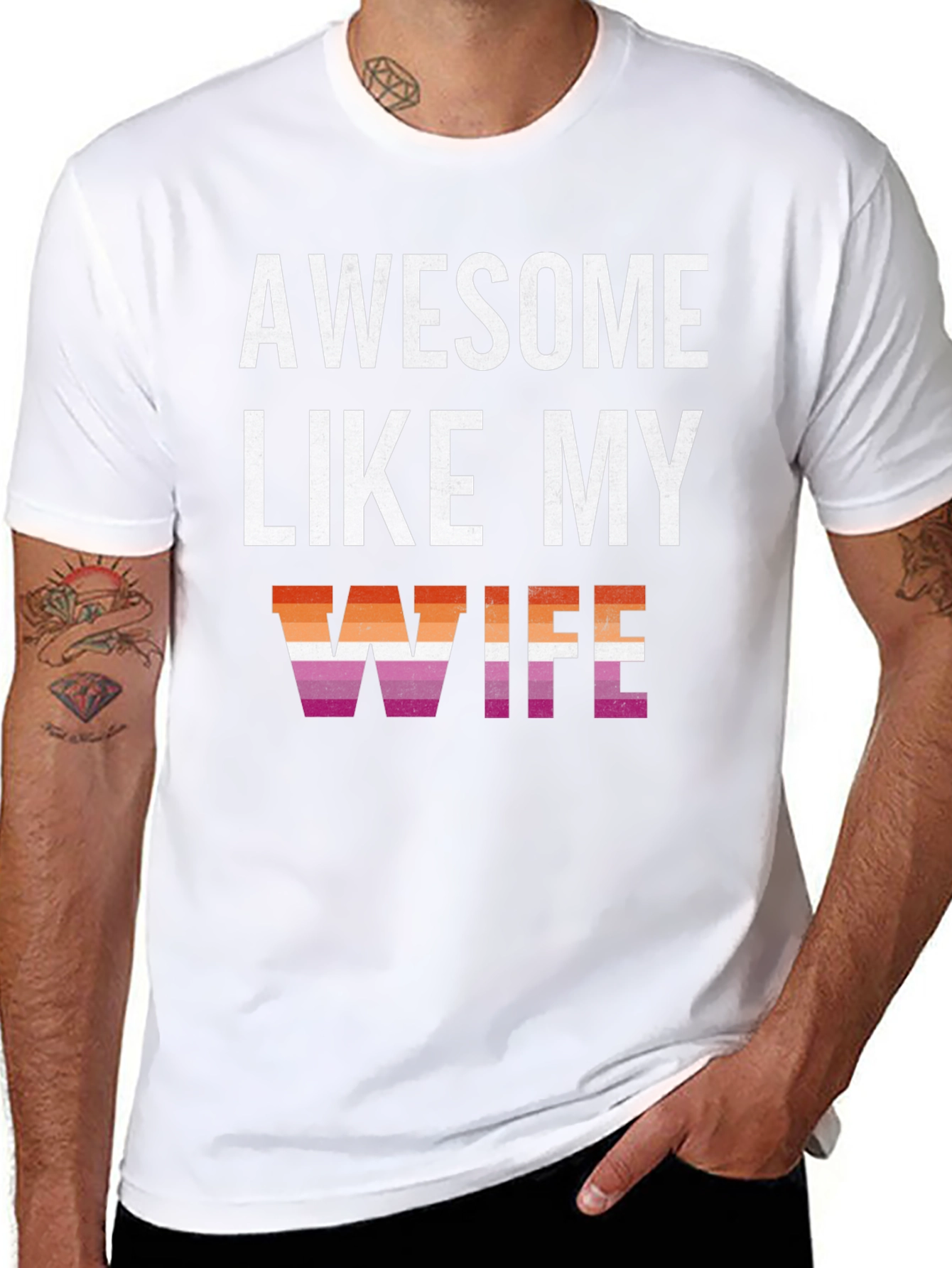 Awesome Like My Wife Lesbian Pride T-Shirt