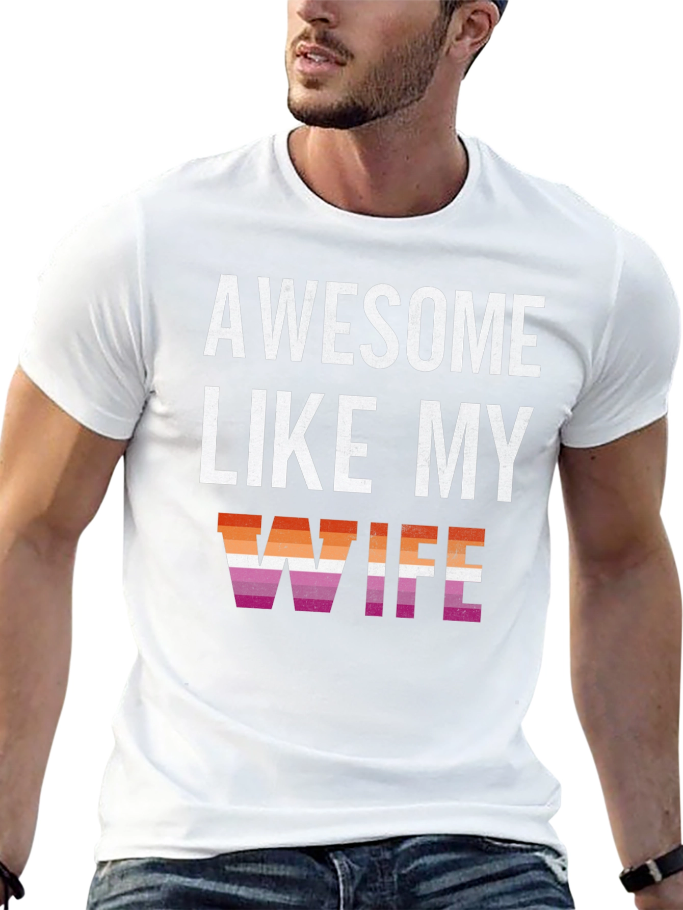 Awesome Like My Wife Lesbian Pride T-Shirt