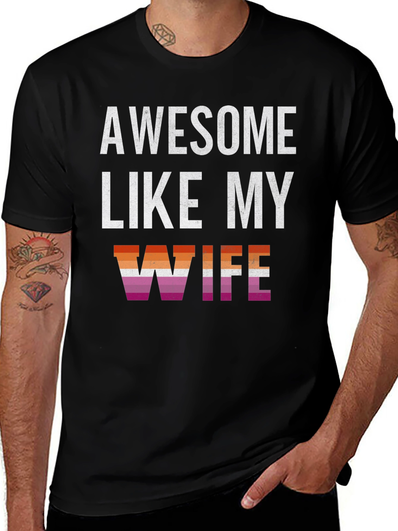 Awesome Like My Wife Lesbian Pride T-Shirt