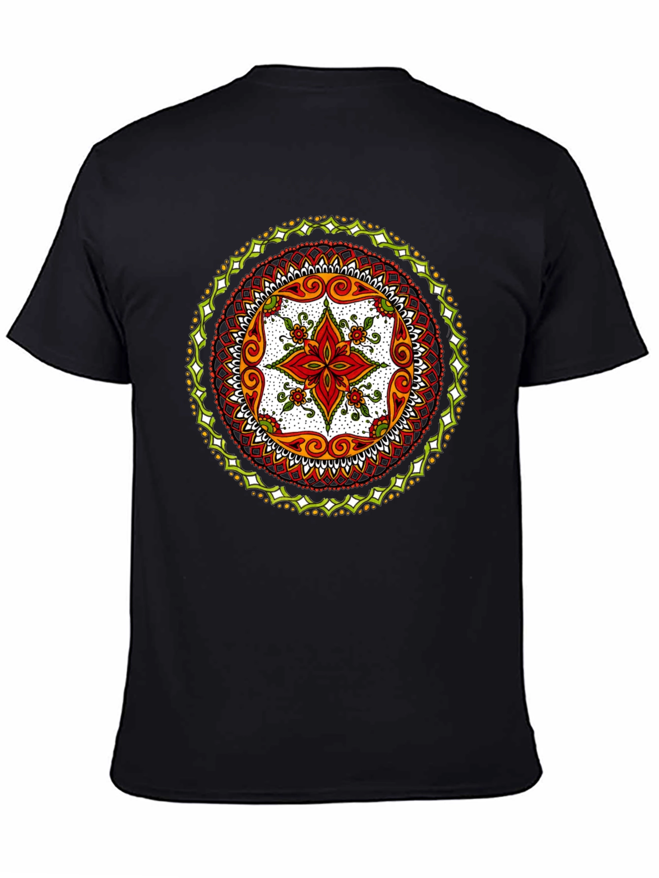 Mandala Print Black T-Shirt - Artistic Style