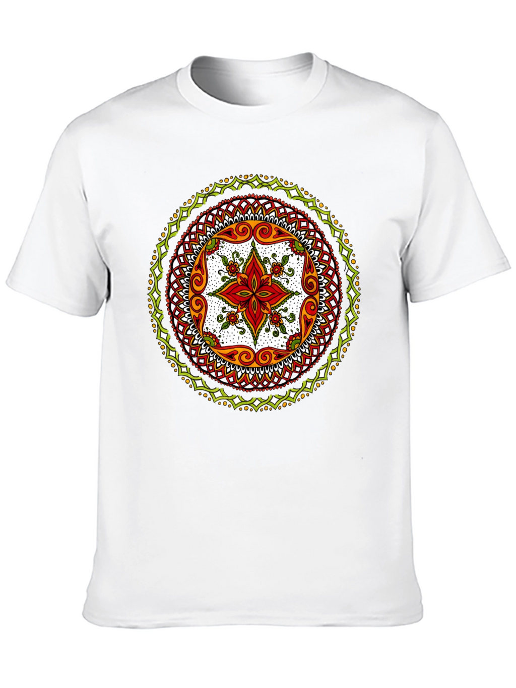 Mandala Print Black T-Shirt - Artistic Style
