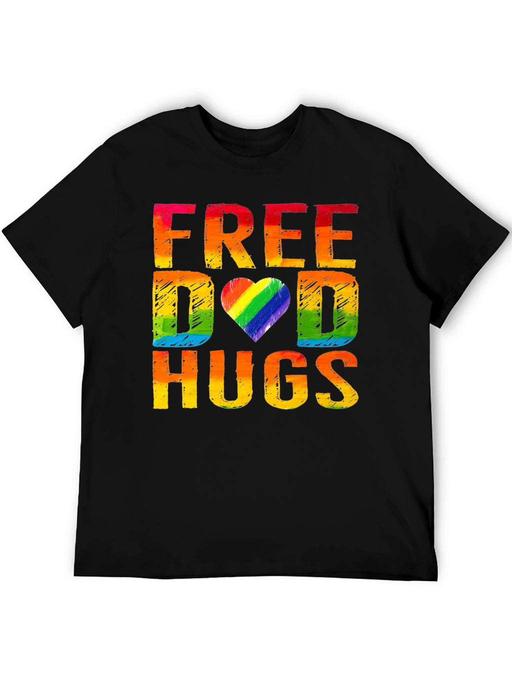 Free Dad Hugs Rainbow Pride T-Shirt
