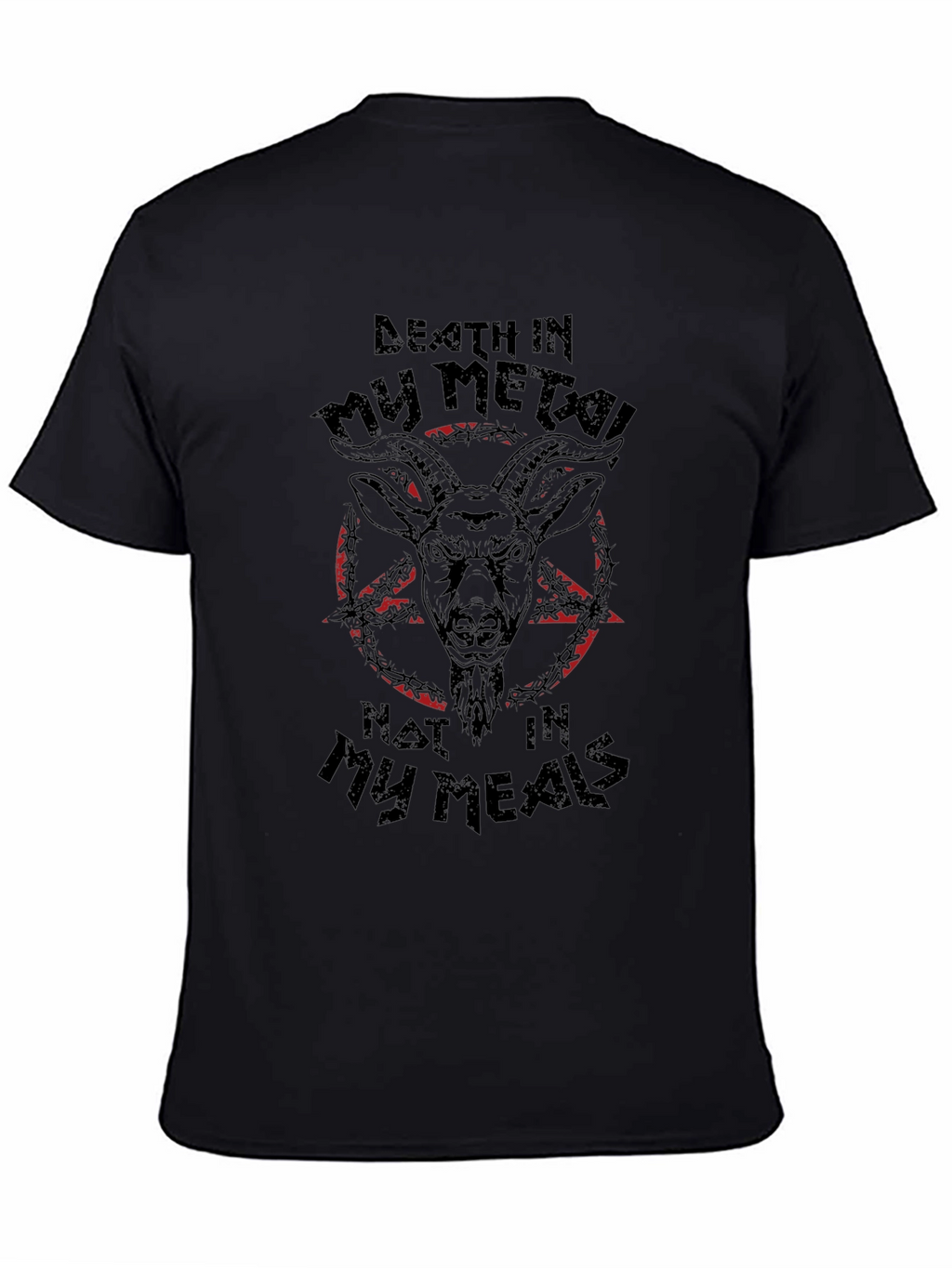 Death Metal Goat Graphic Tee - Black T-Shirt