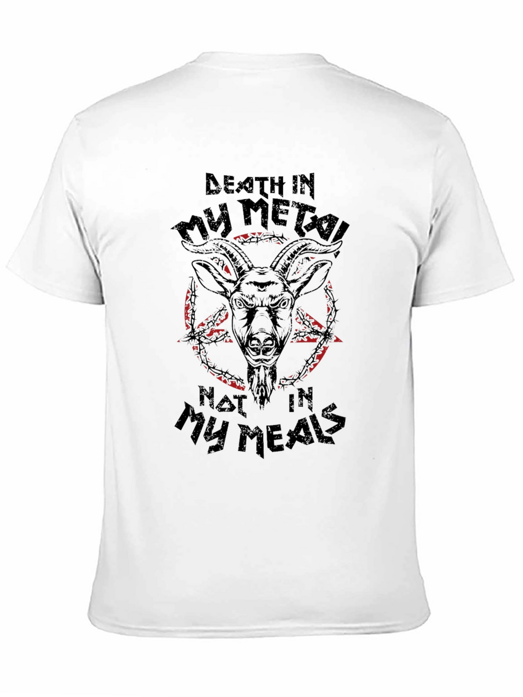 Death Metal Goat Graphic Tee - Black T-Shirt