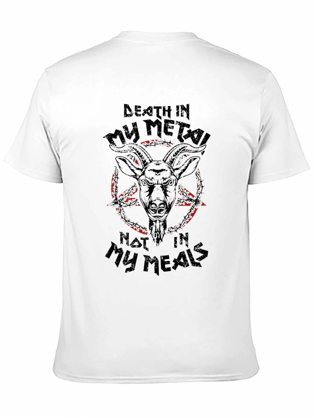 Death Metal Goat Graphic Tee - Black T-Shirt