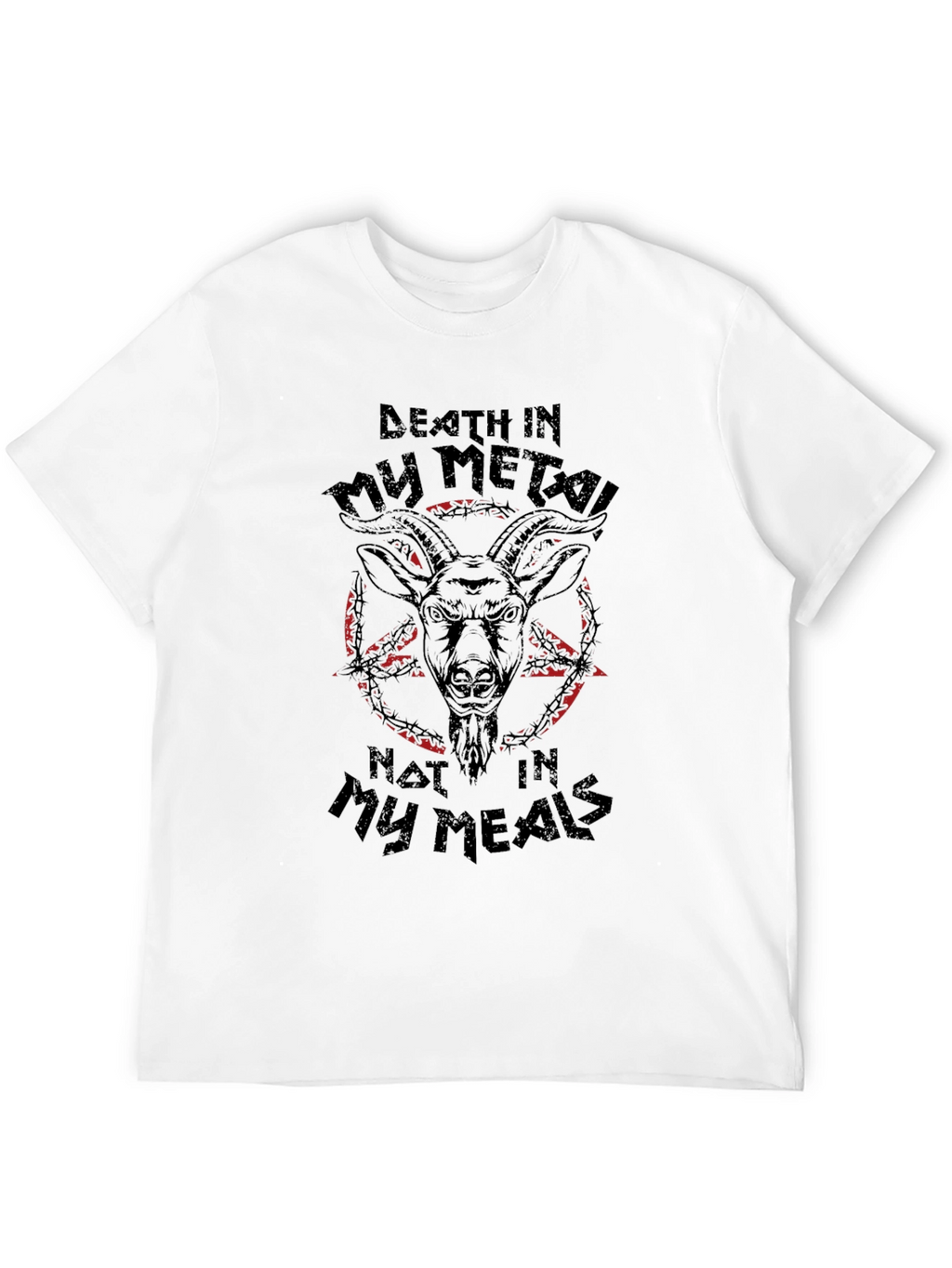 Death Metal Goat Graphic Tee - Black T-Shirt