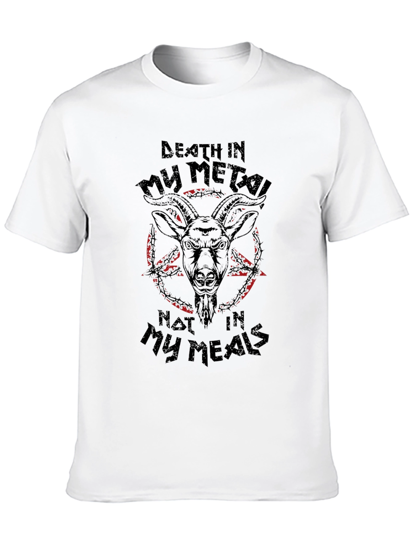 Death Metal Goat Graphic Tee - Black T-Shirt