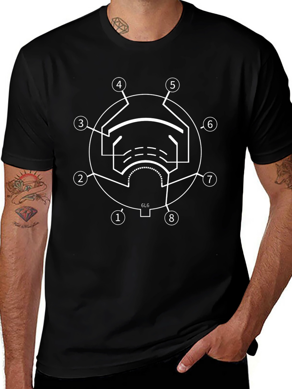 6L6 Vacuum Tube Diagram Graphic T-Shirt