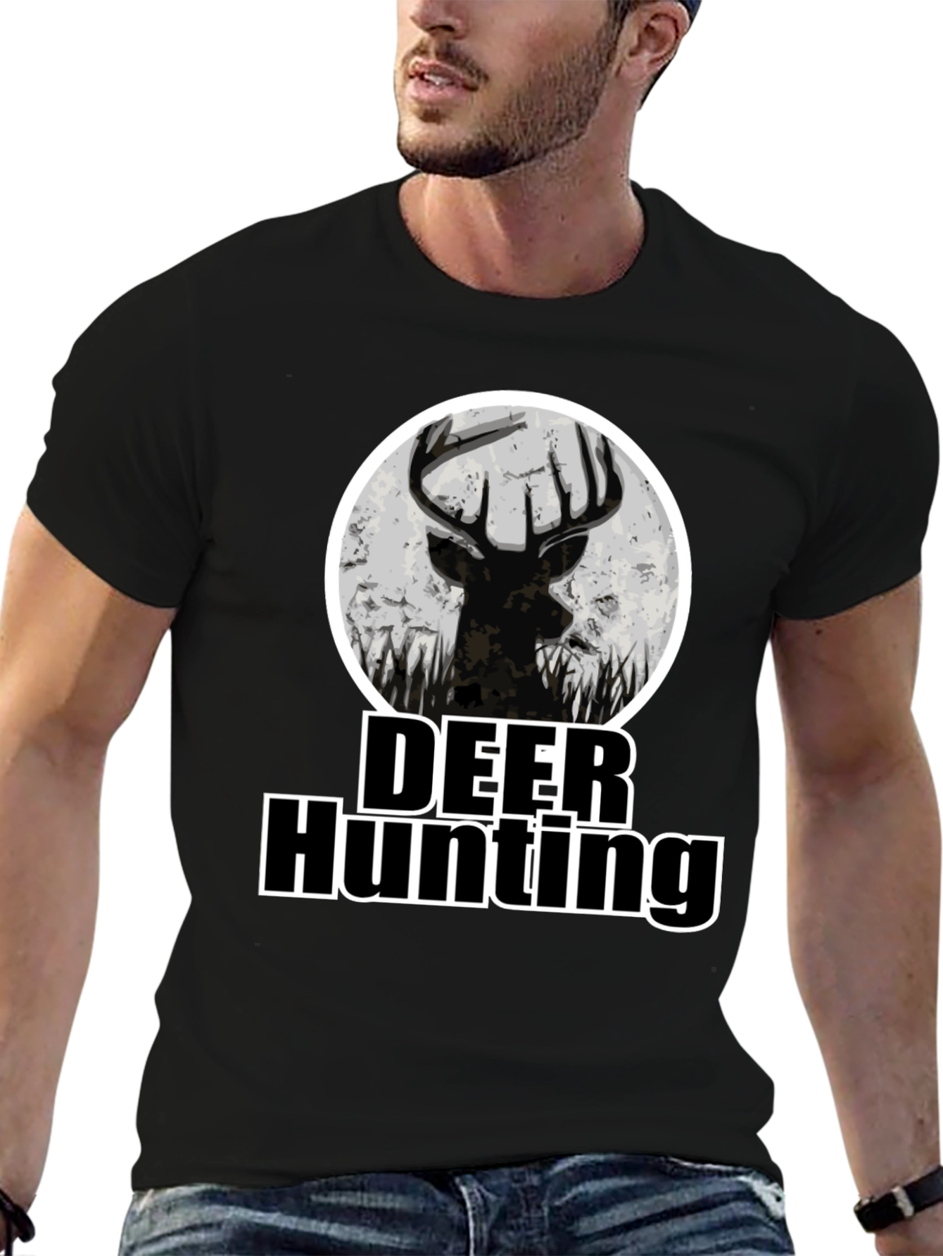 Deer Hunting Graphic Print T-Shirt