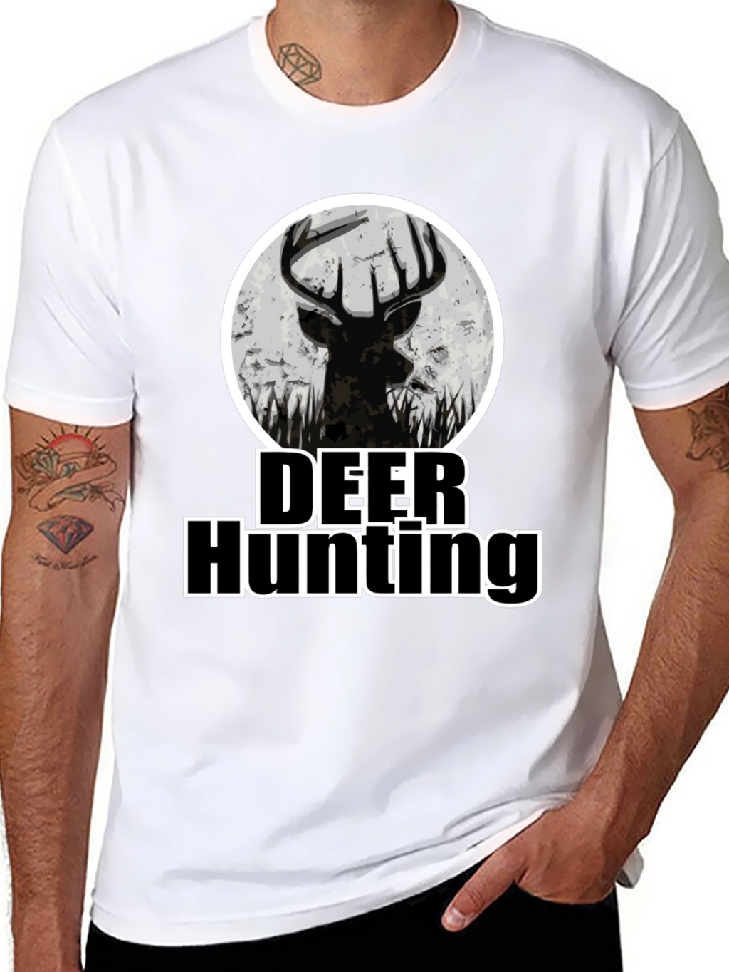 Deer Hunting Graphic Print T-Shirt