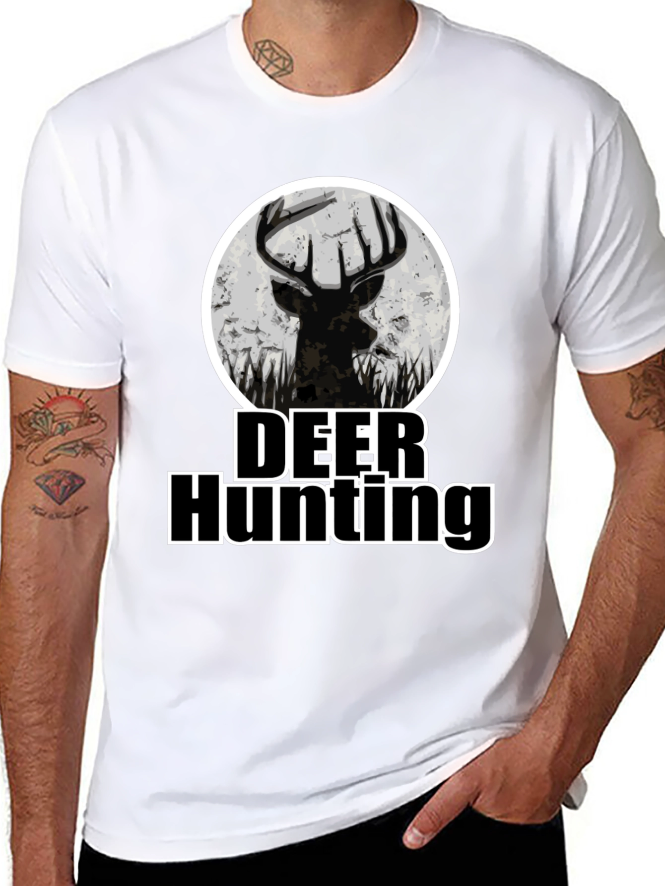 Deer Hunting Graphic Print T-Shirt