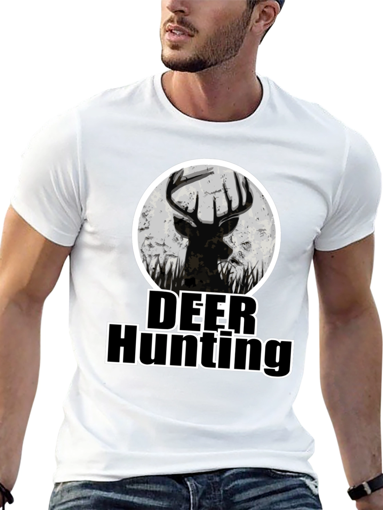 Deer Hunting Graphic Print T-Shirt