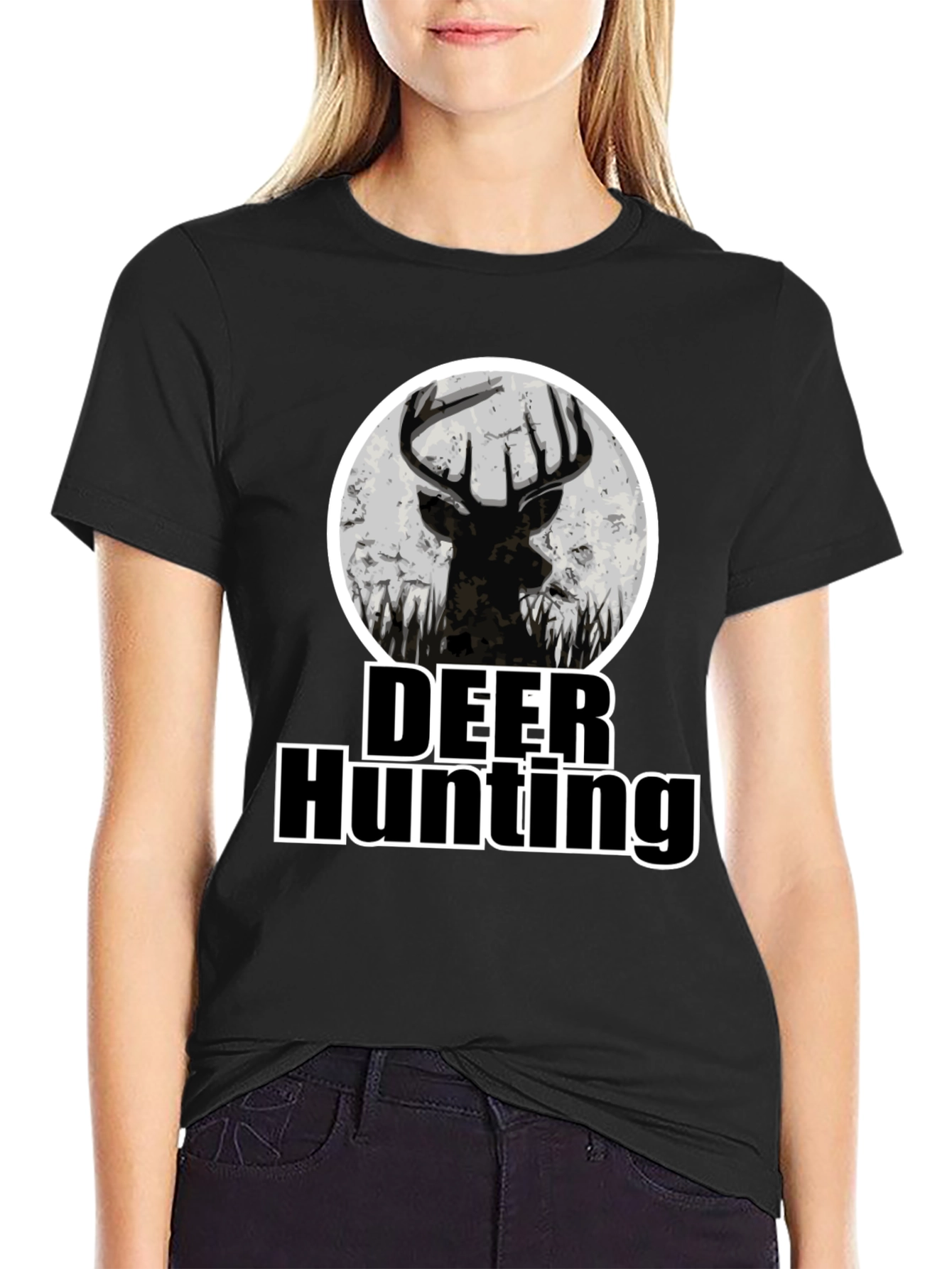 Deer Hunting Graphic Print T-Shirt