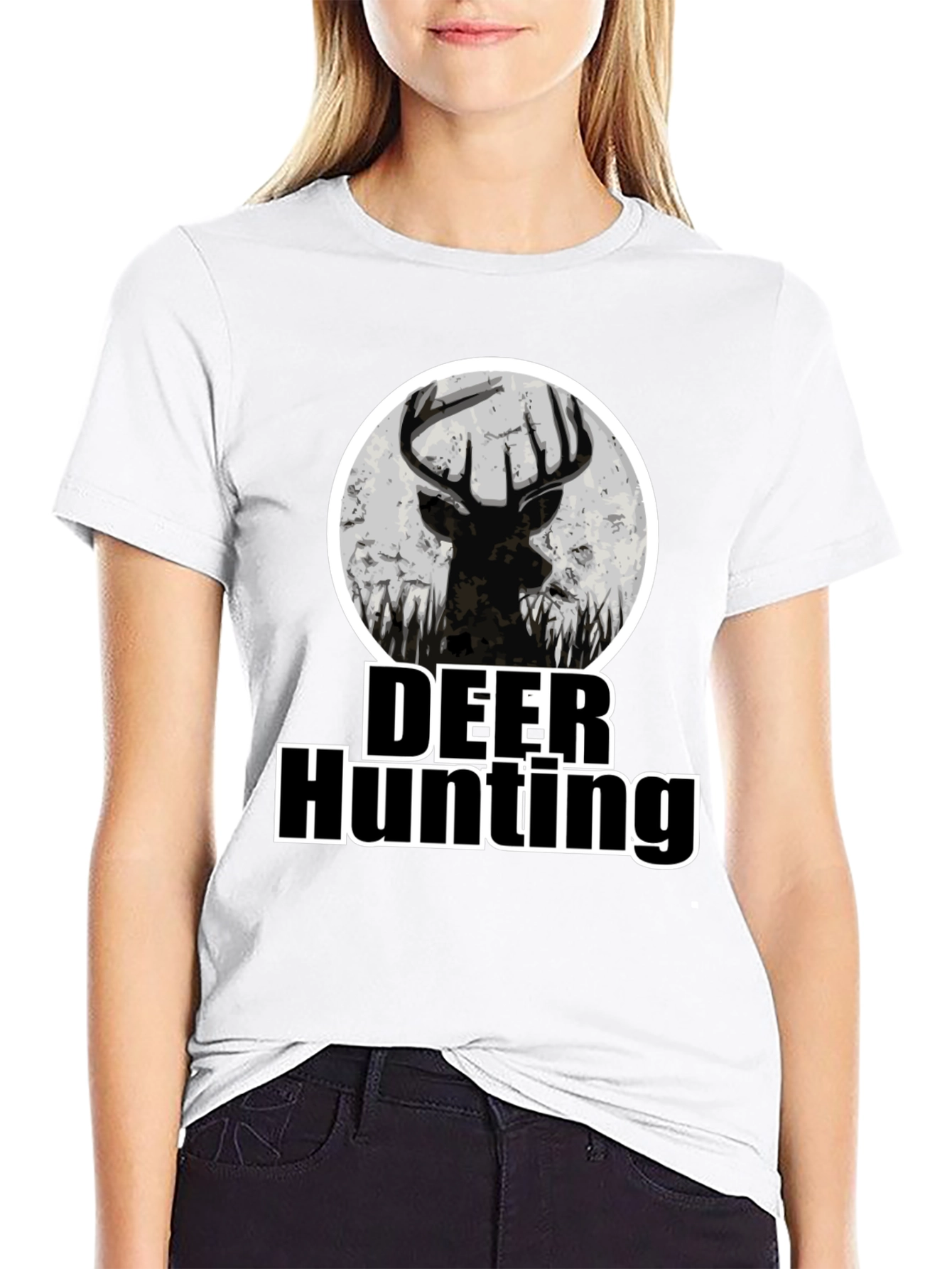 Deer Hunting Graphic Print T-Shirt