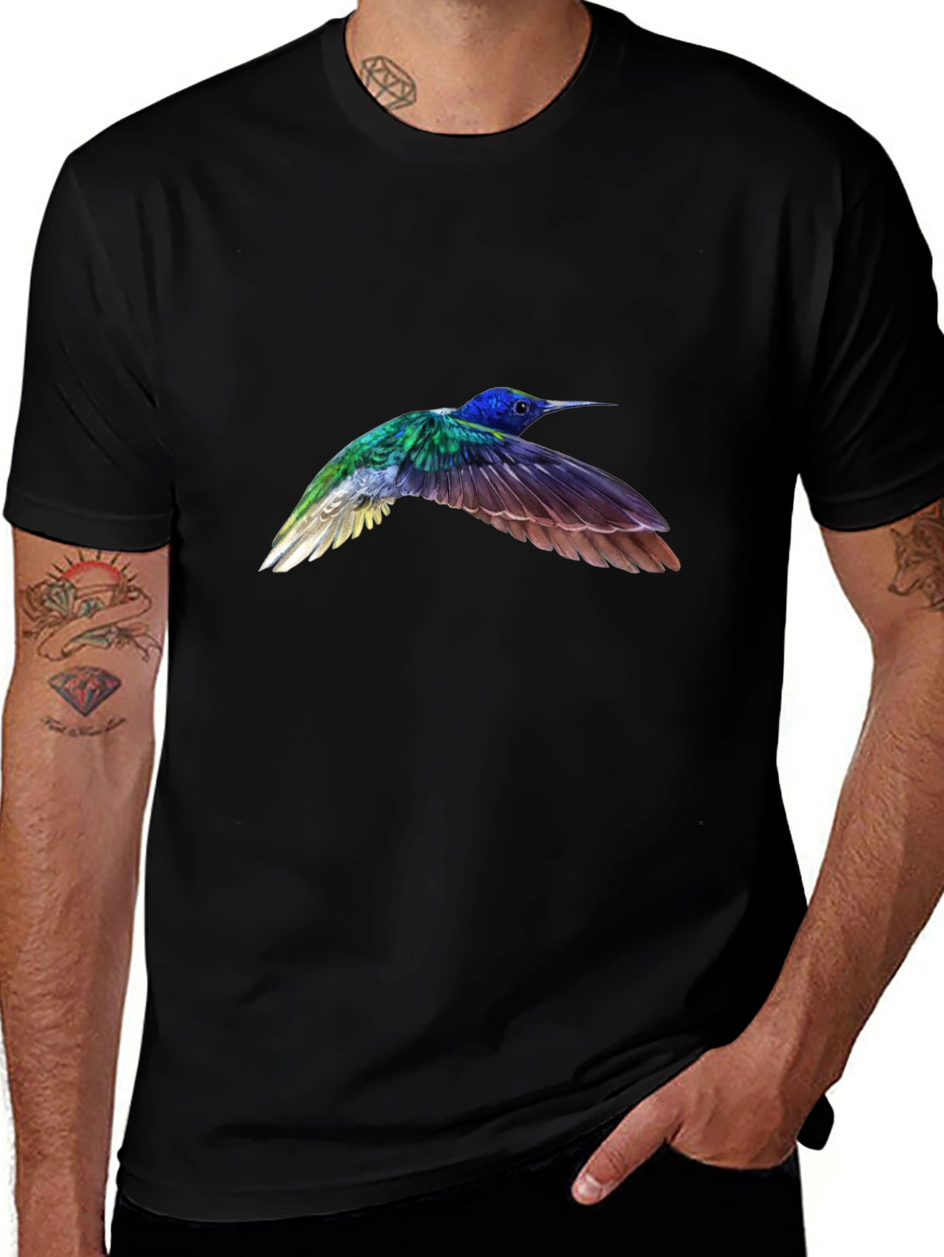 Hummingbird Graphic Black T-Shirt