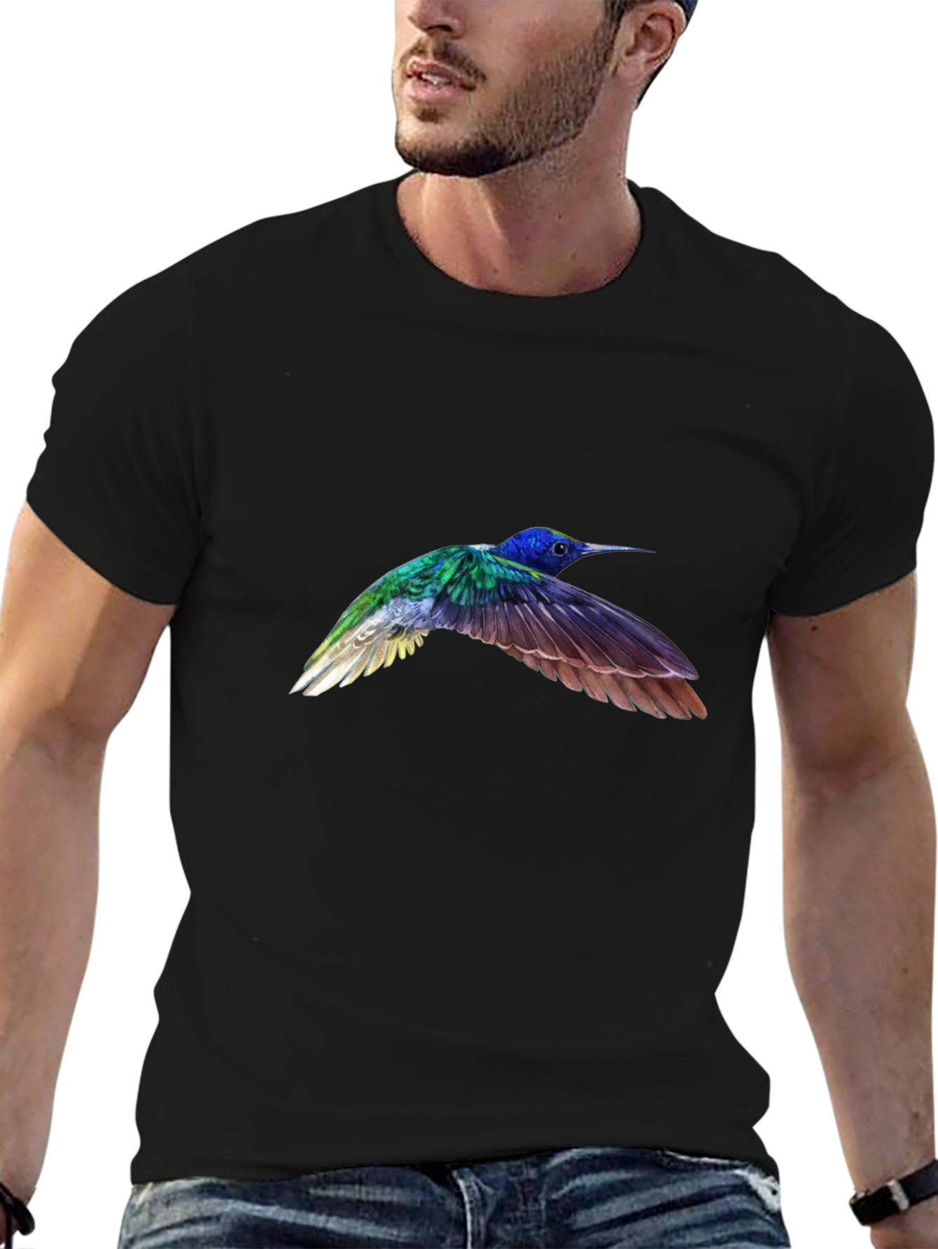 Hummingbird Graphic Black T-Shirt