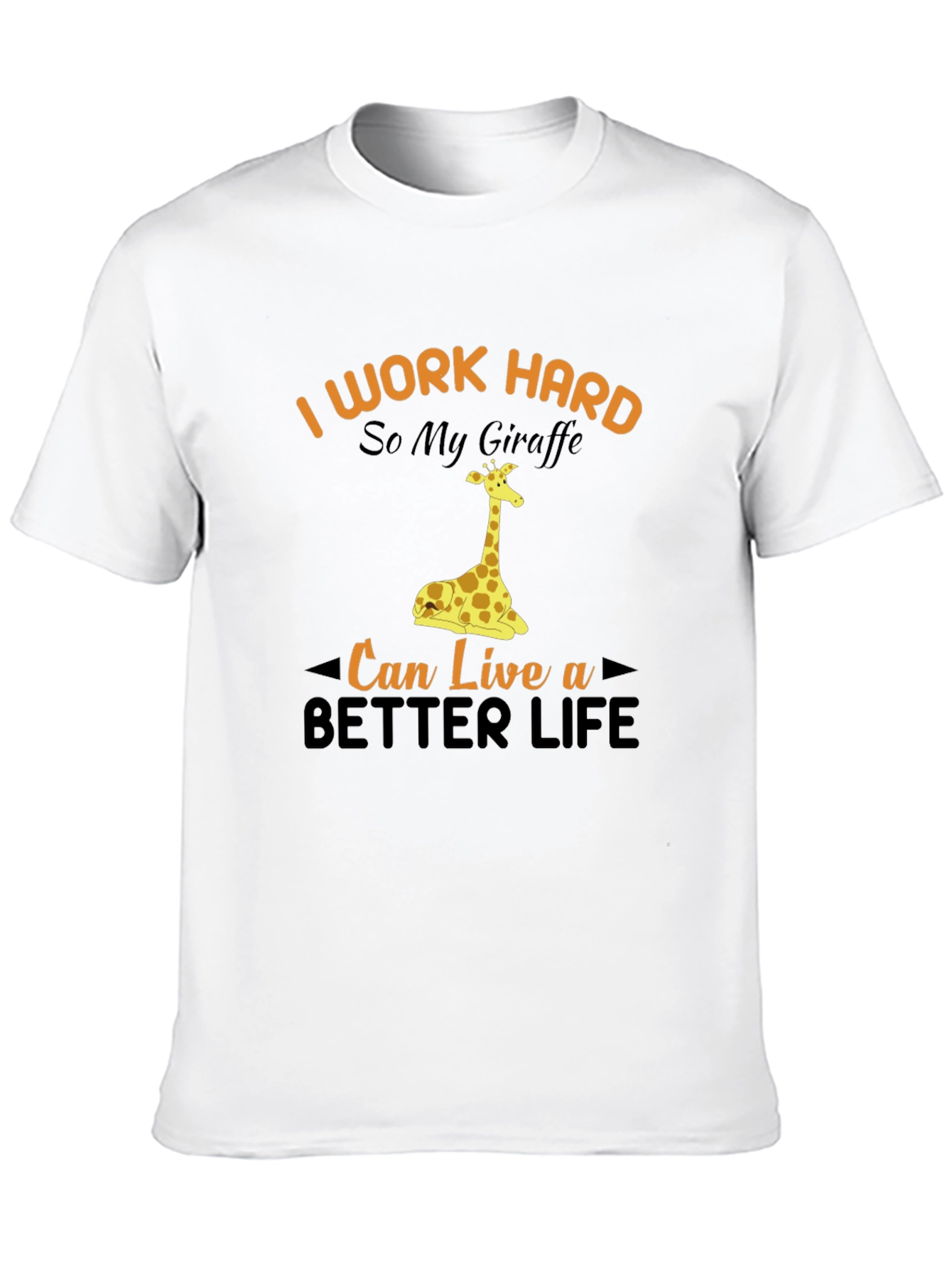 I Work Hard Giraffe Graphic Tee