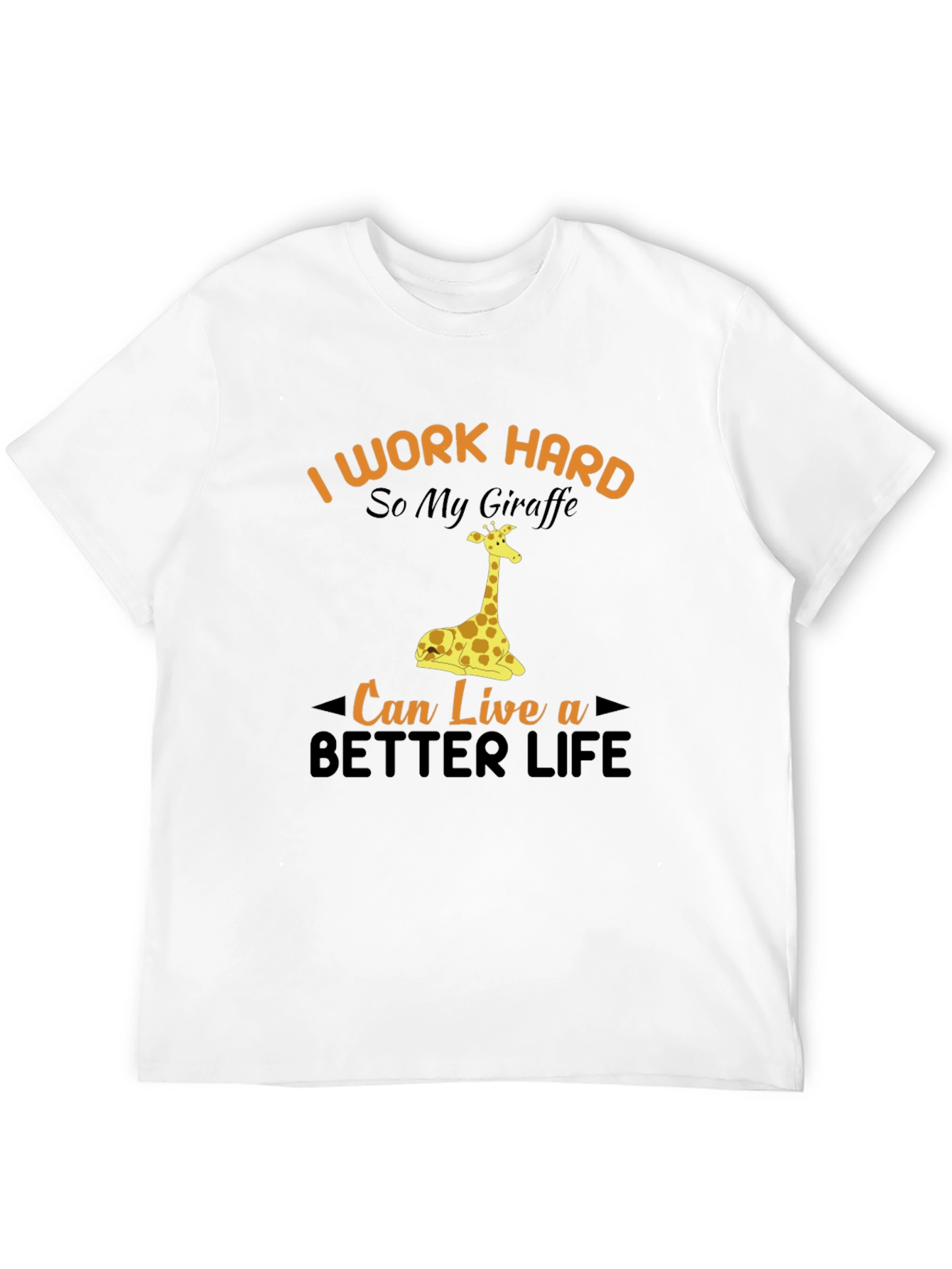 I Work Hard Giraffe Graphic Tee