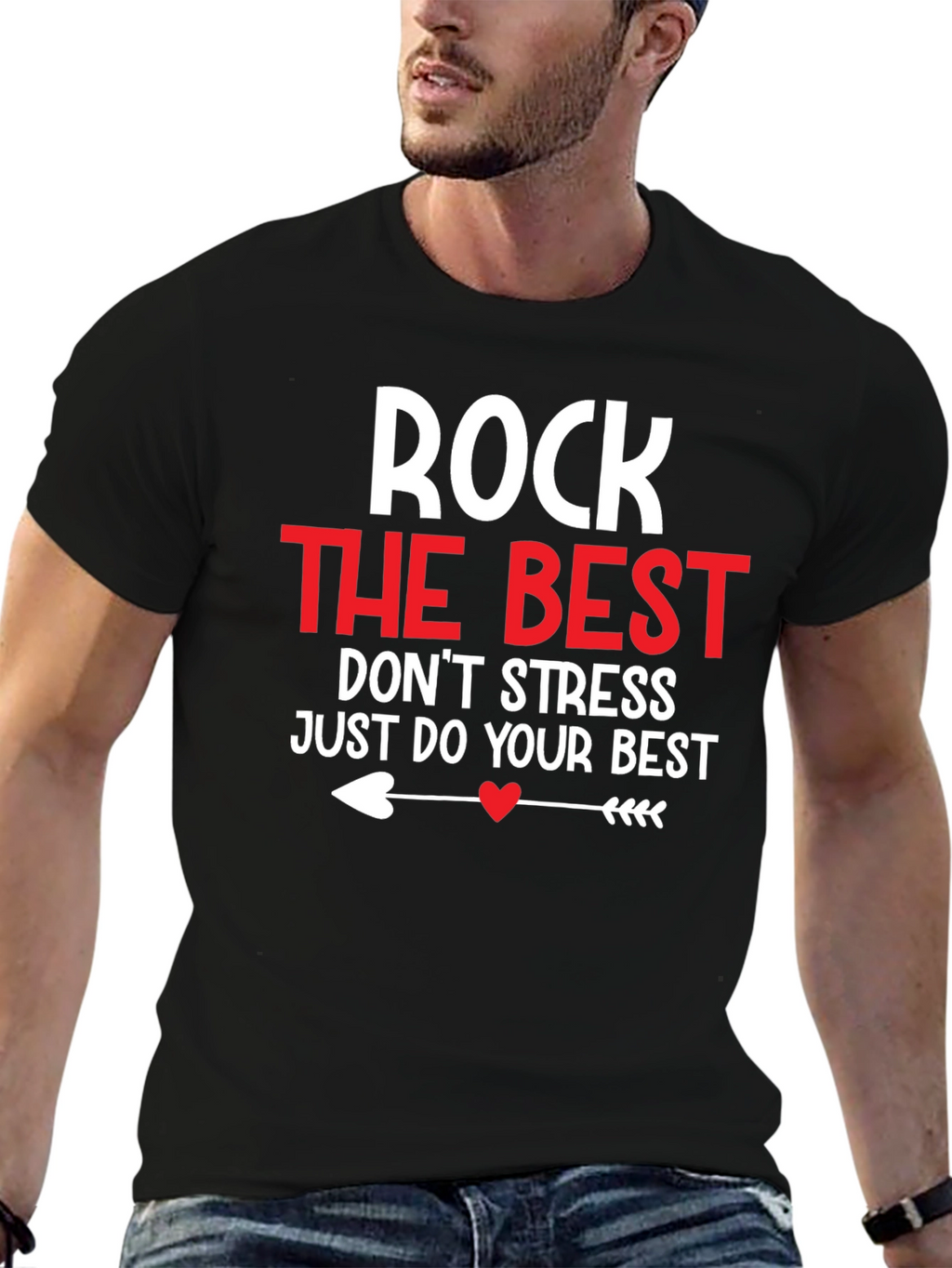 Rock the Best Graphic Tee - Motivational Black T-Shirt