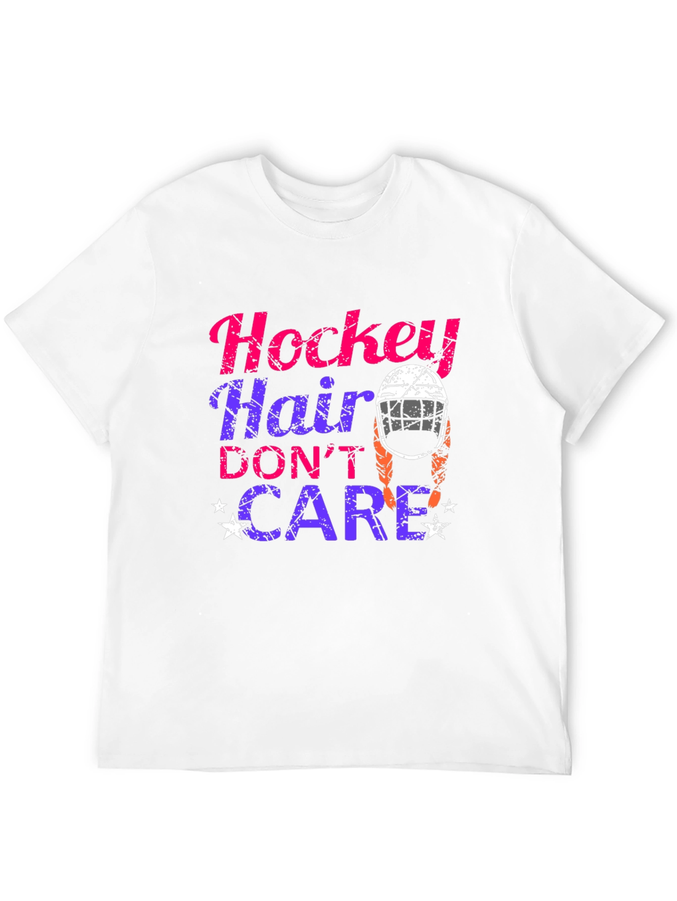 Hockey Hair Dont Care Graphic T-Shirt