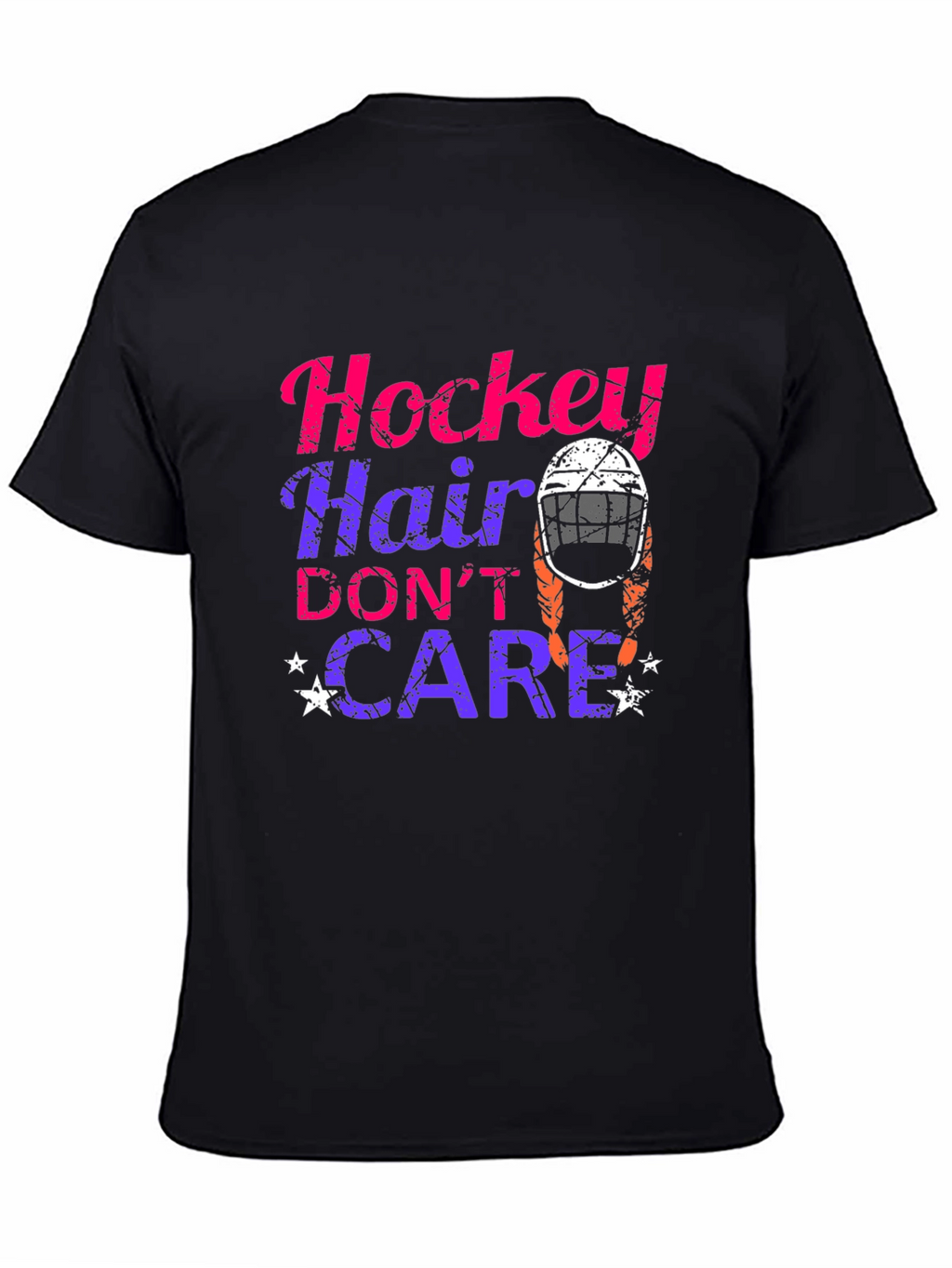 Hockey Hair Dont Care Graphic T-Shirt