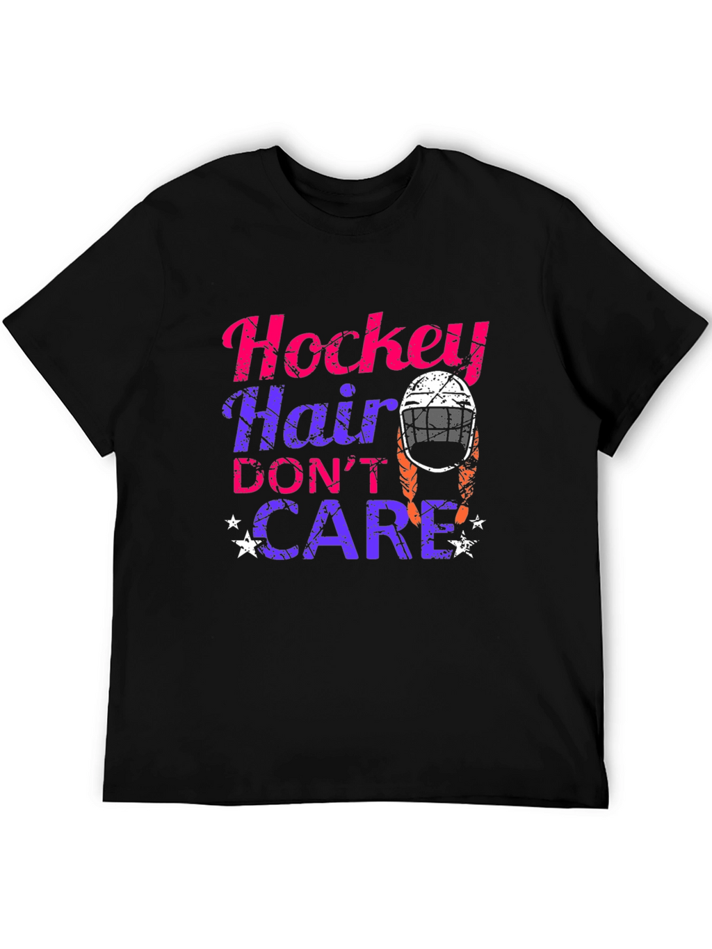 Hockey Hair Dont Care Graphic T-Shirt