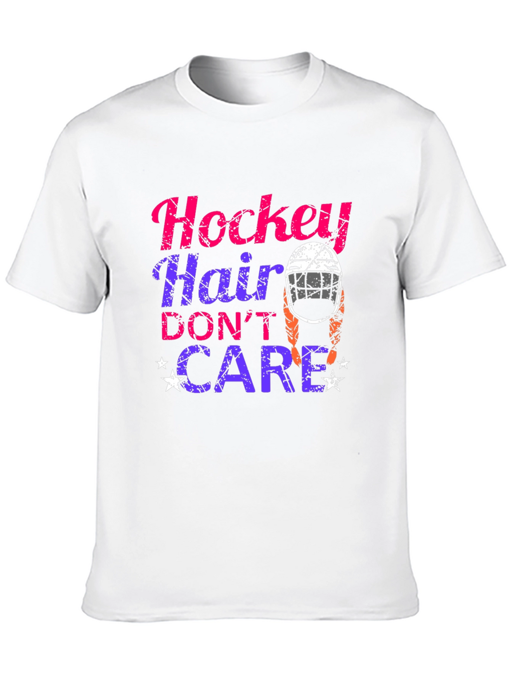 Hockey Hair Dont Care Graphic T-Shirt