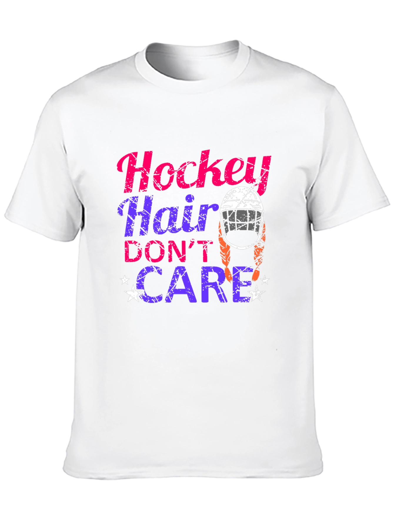 Hockey Hair Dont Care Graphic T-Shirt