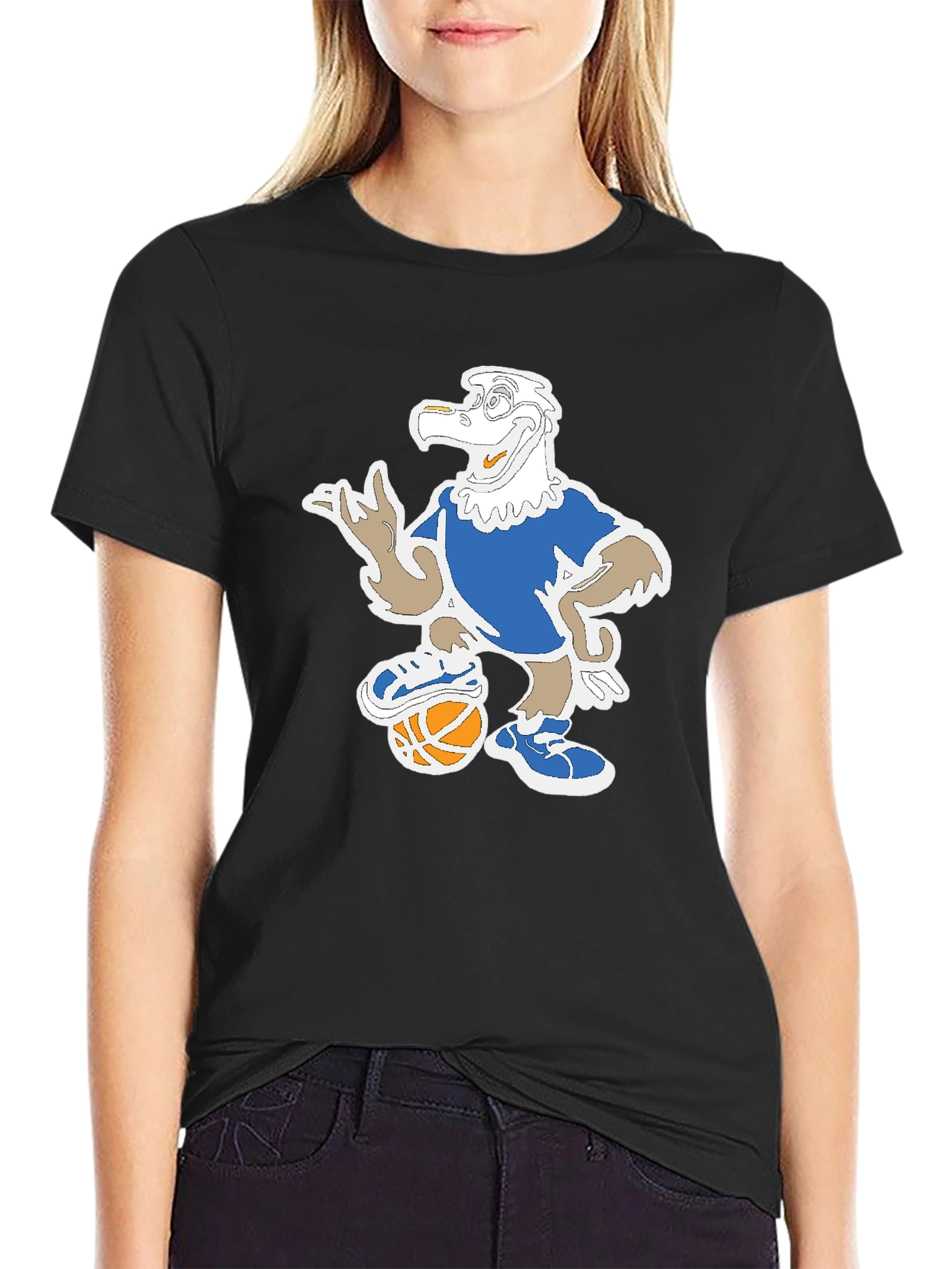 Cartoon Eagle Basketball T-Shirt