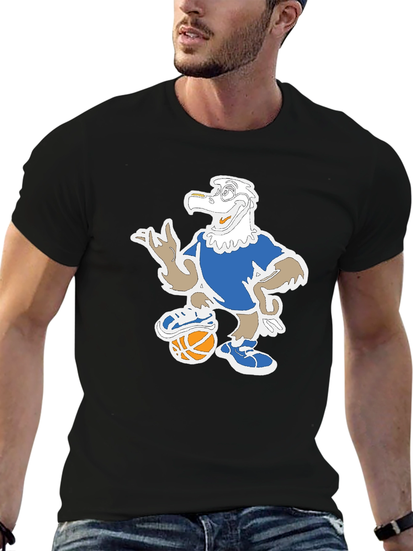 Cartoon Eagle Basketball T-Shirt