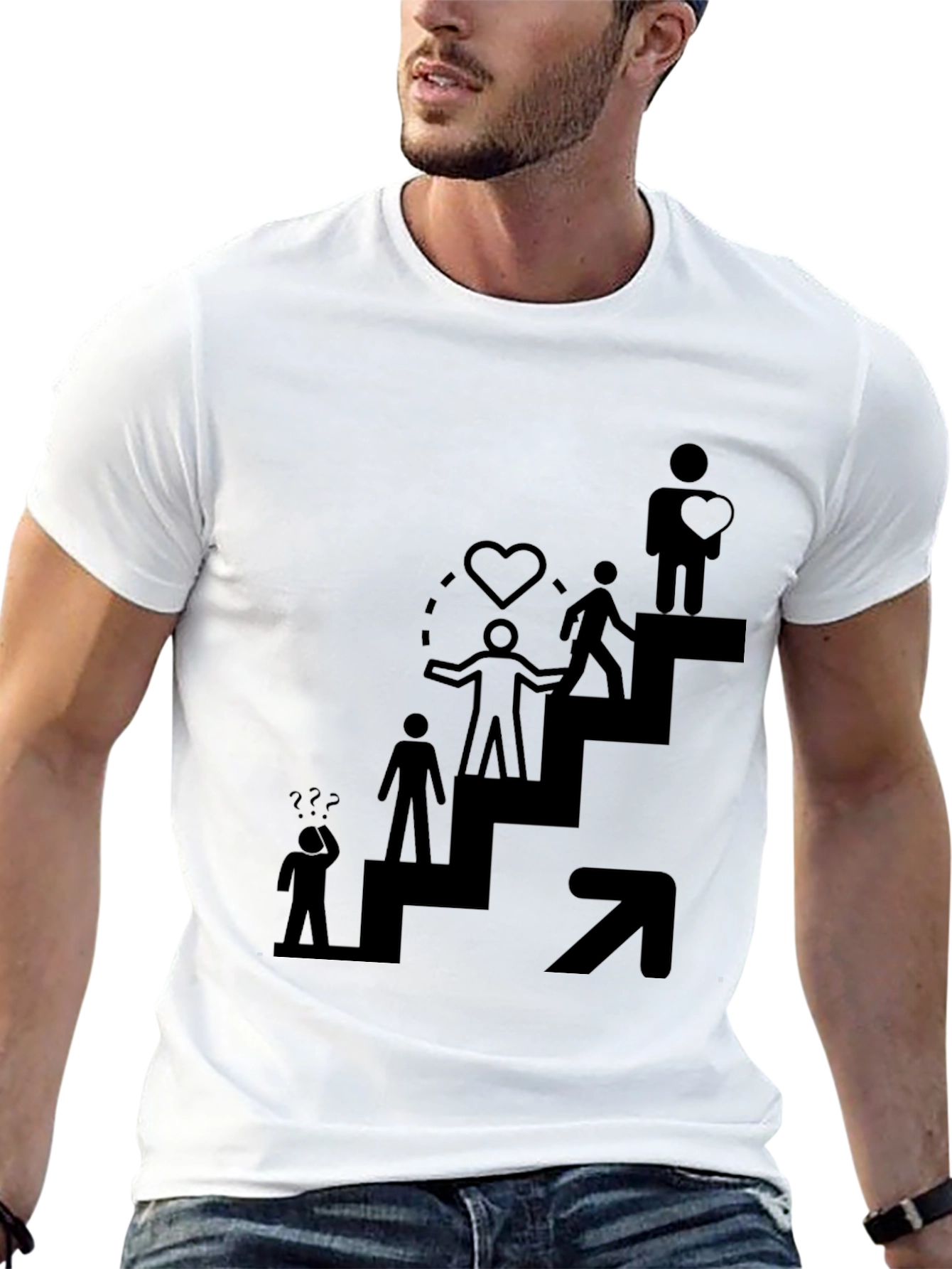 Motivational Steps Black Graphic Tee