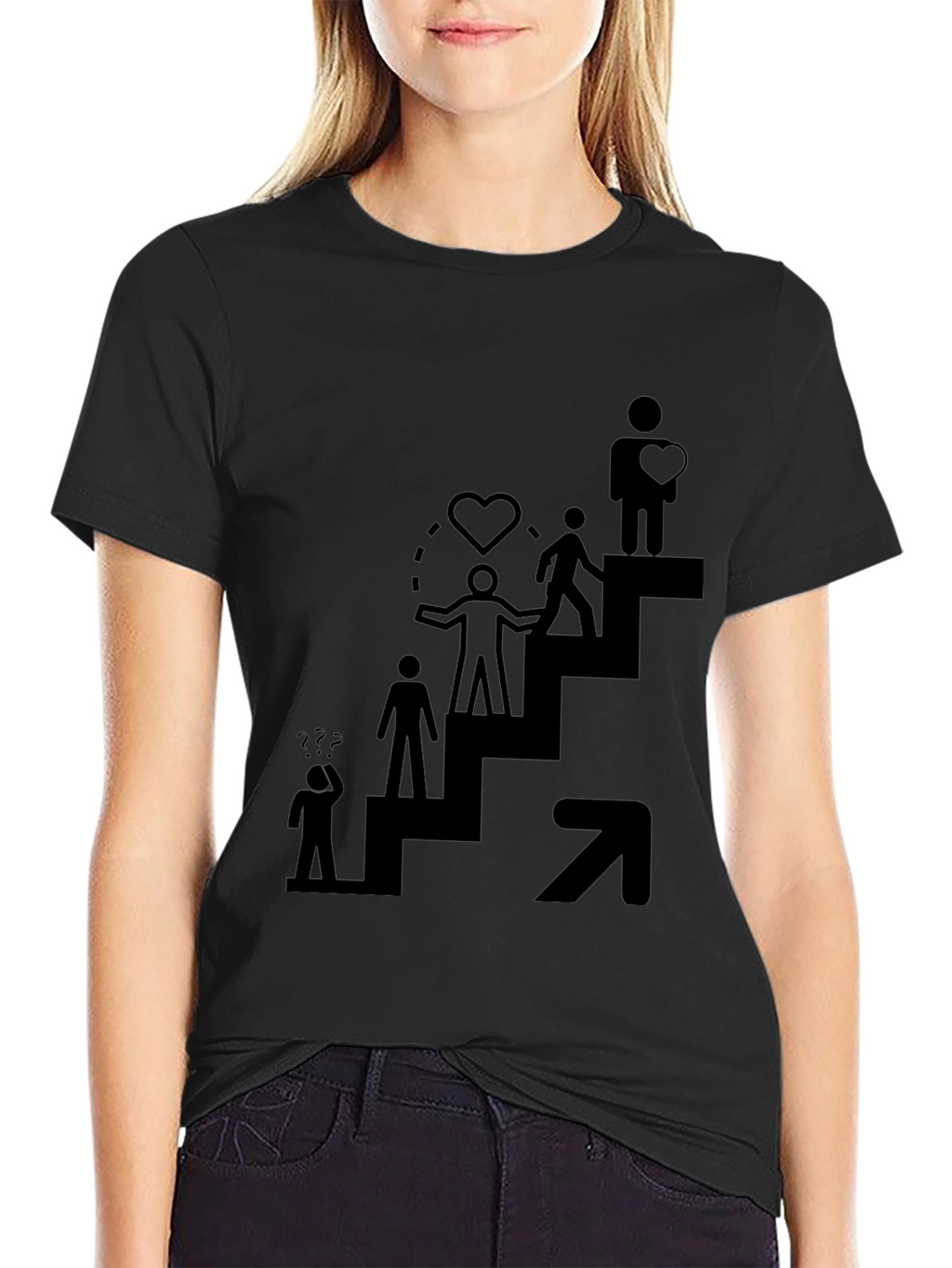 Motivational Steps Black Graphic Tee