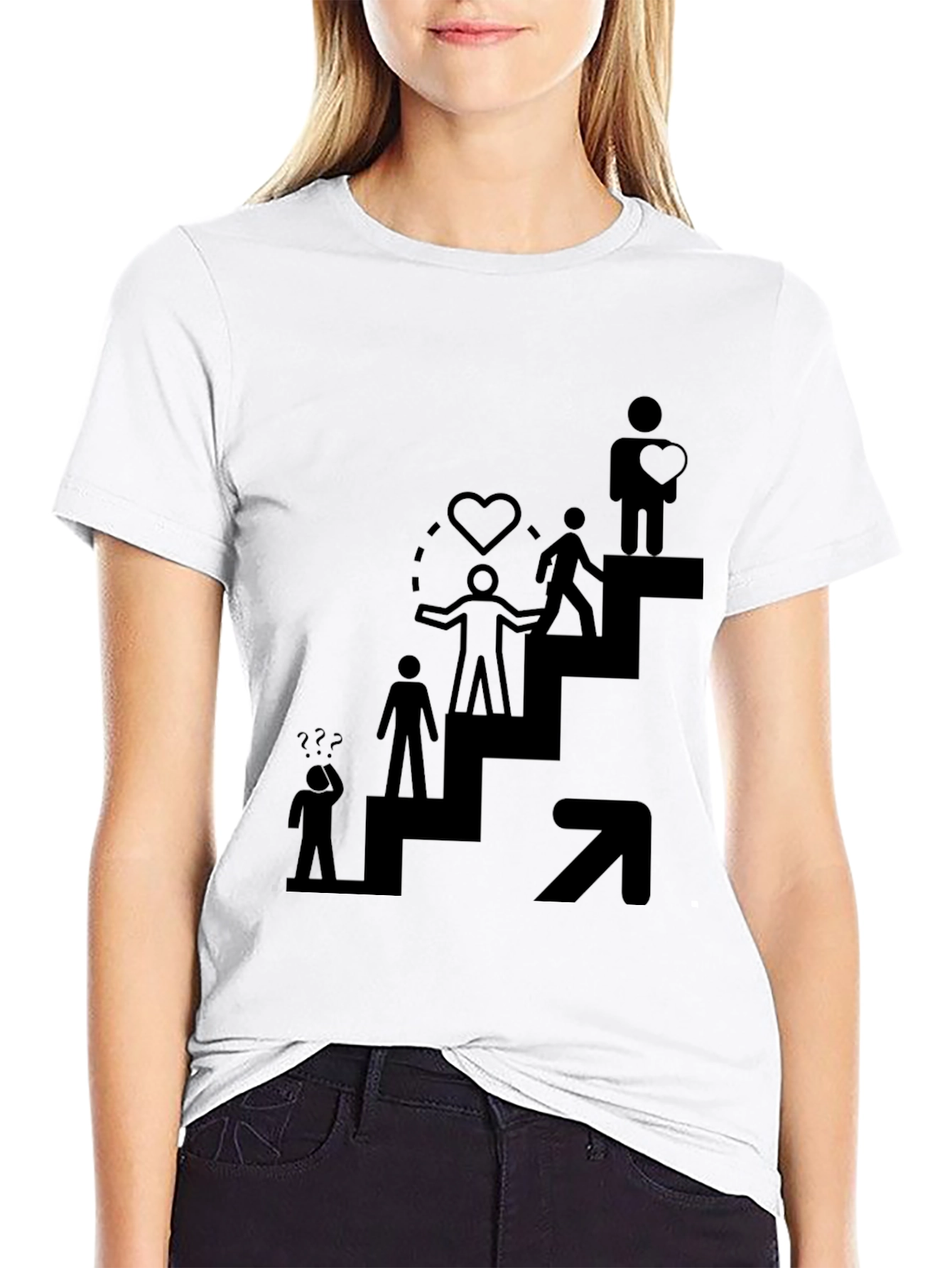 Motivational Steps Black Graphic Tee