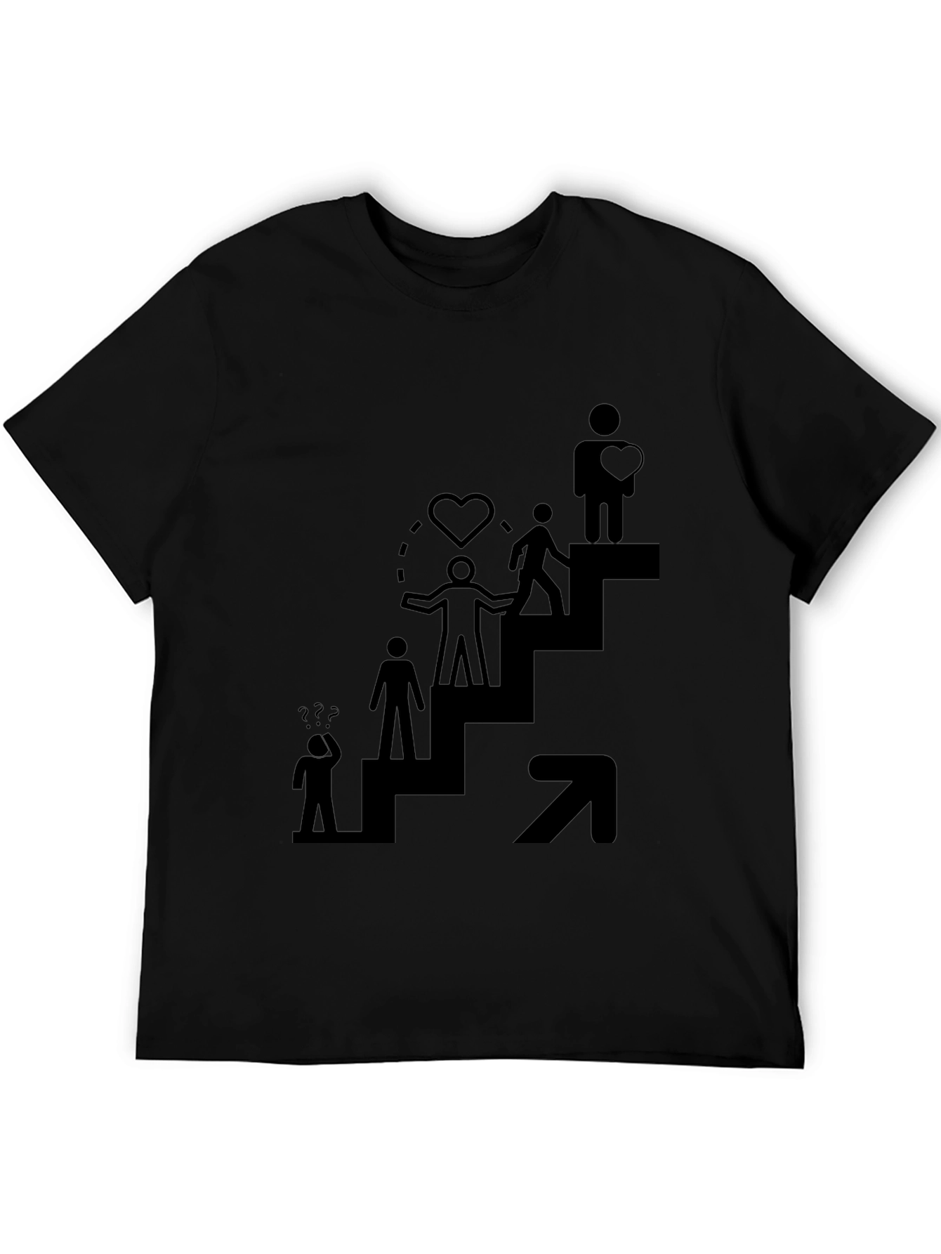 Motivational Steps Black Graphic Tee