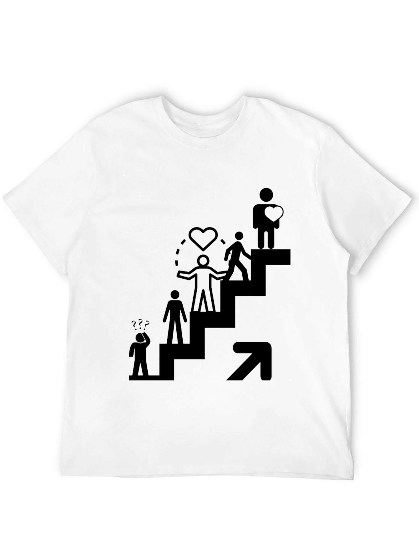 Motivational Steps Black Graphic Tee