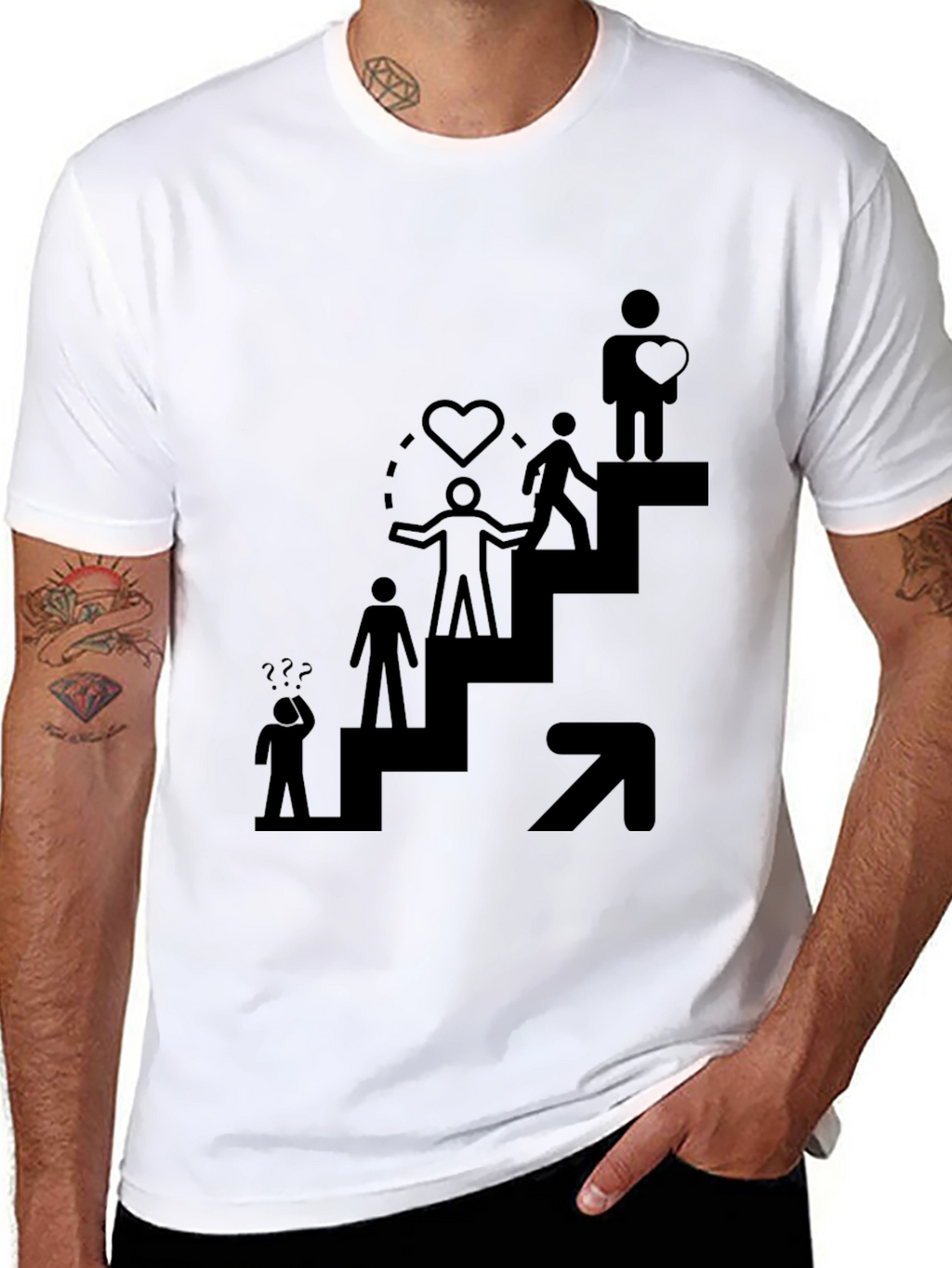 Motivational Steps Black Graphic Tee