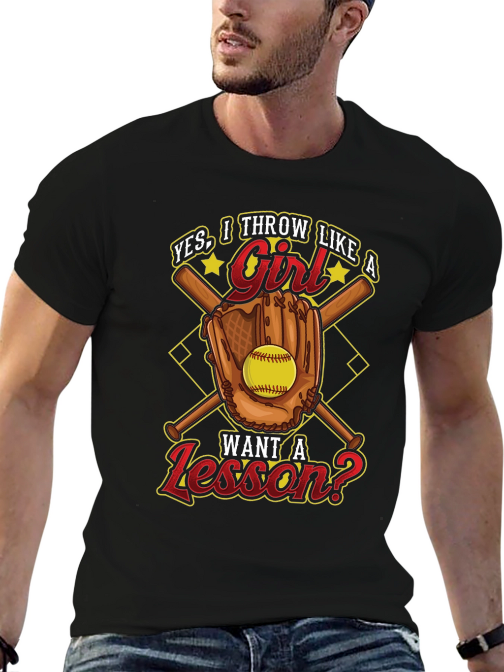 Yes I Throw Like a Girl T-Shirt Softball Baseball