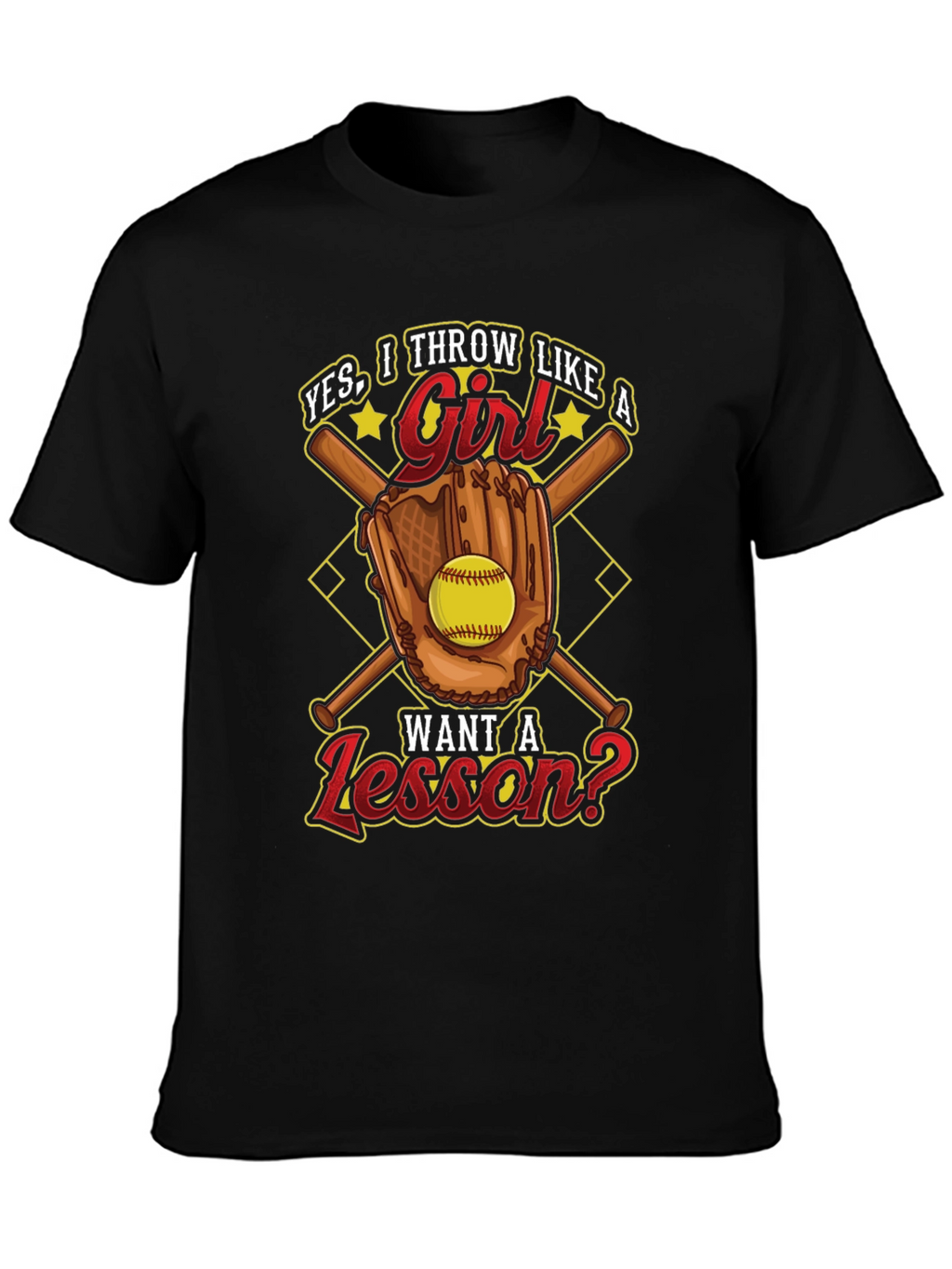 Yes I Throw Like a Girl T-Shirt Softball Baseball