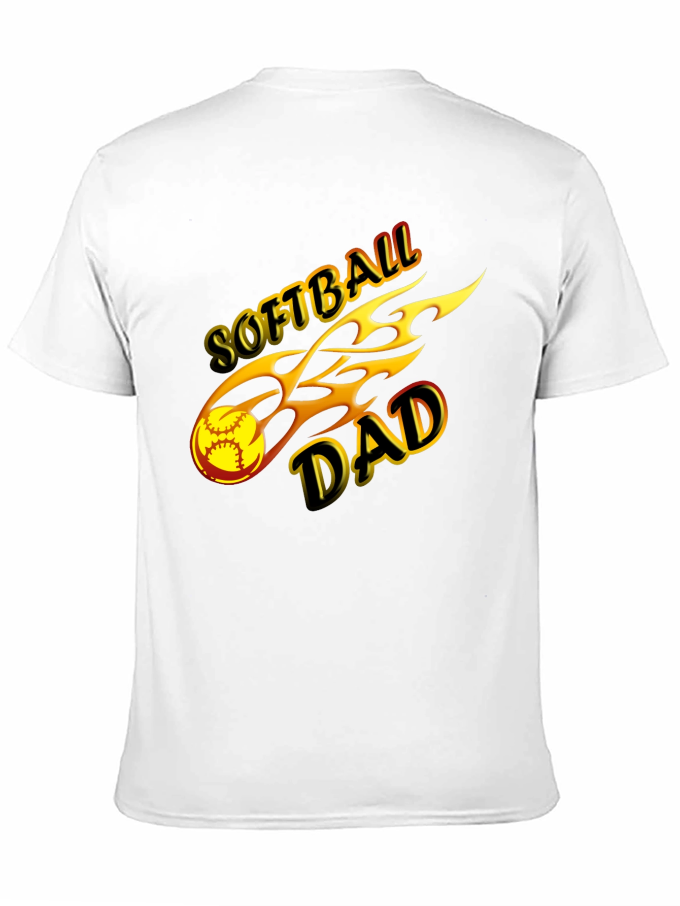 Softball Dad T-Shirt Black Graphic Tee