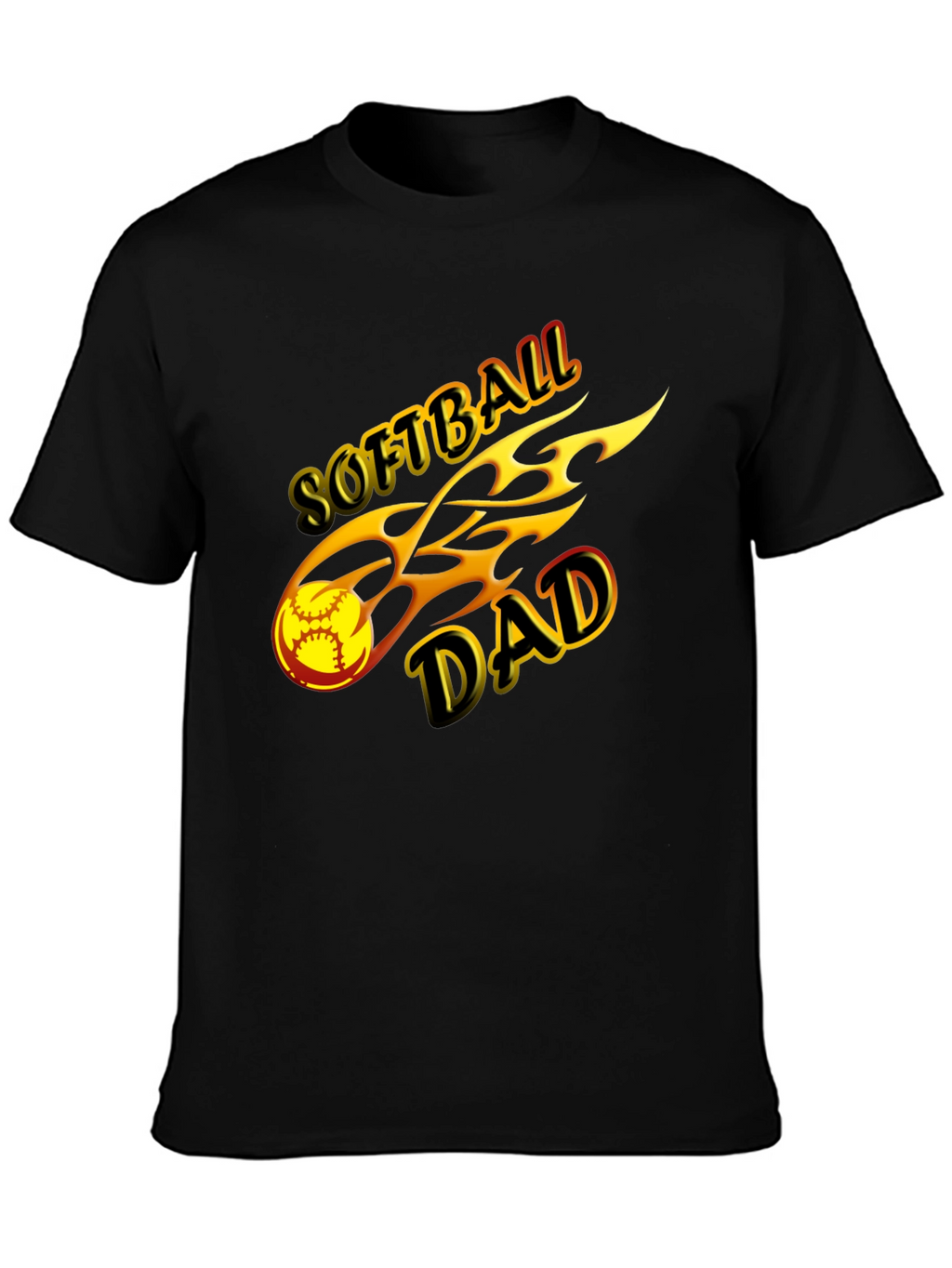Softball Dad T-Shirt Black Graphic Tee