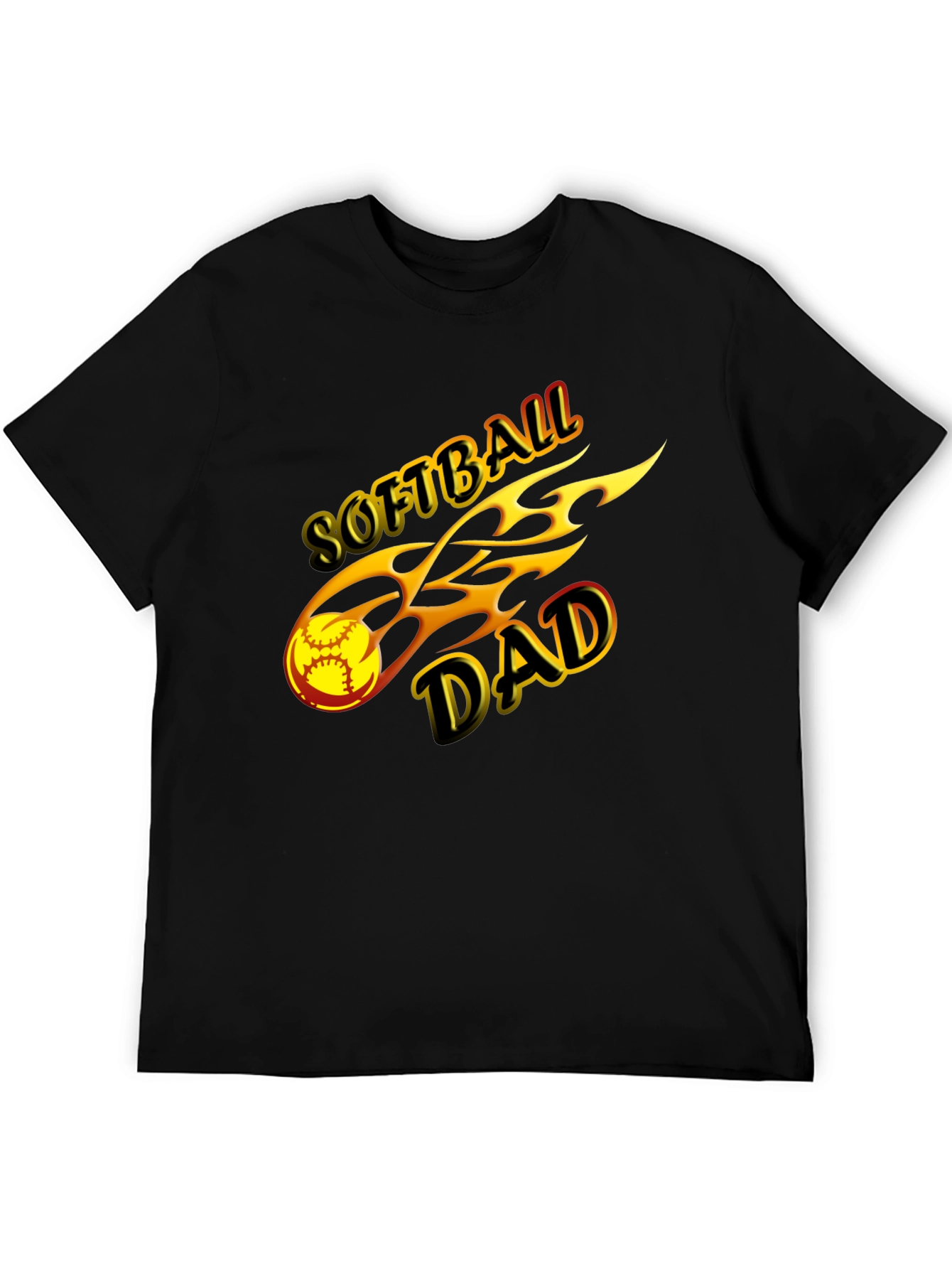 Softball Dad T-Shirt Black Graphic Tee