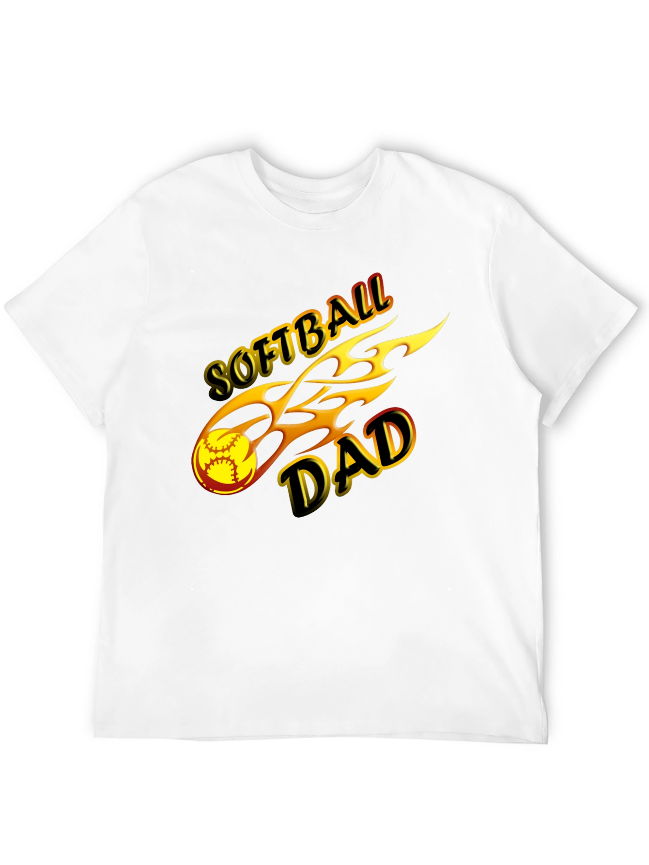 Softball Dad T-Shirt Black Graphic Tee