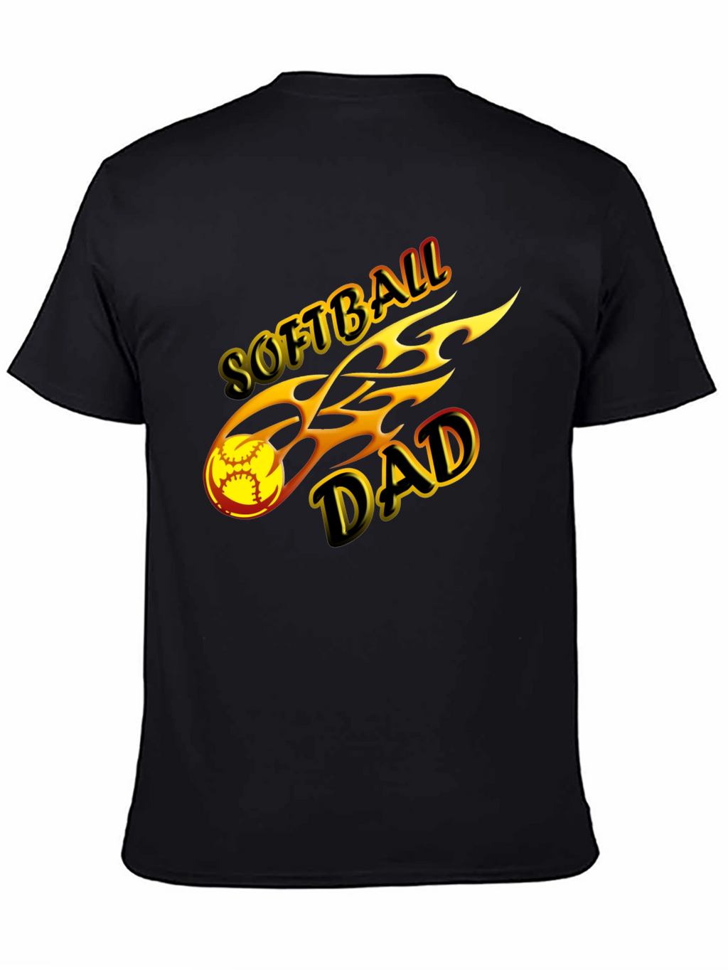 Softball Dad T-Shirt Black Graphic Tee