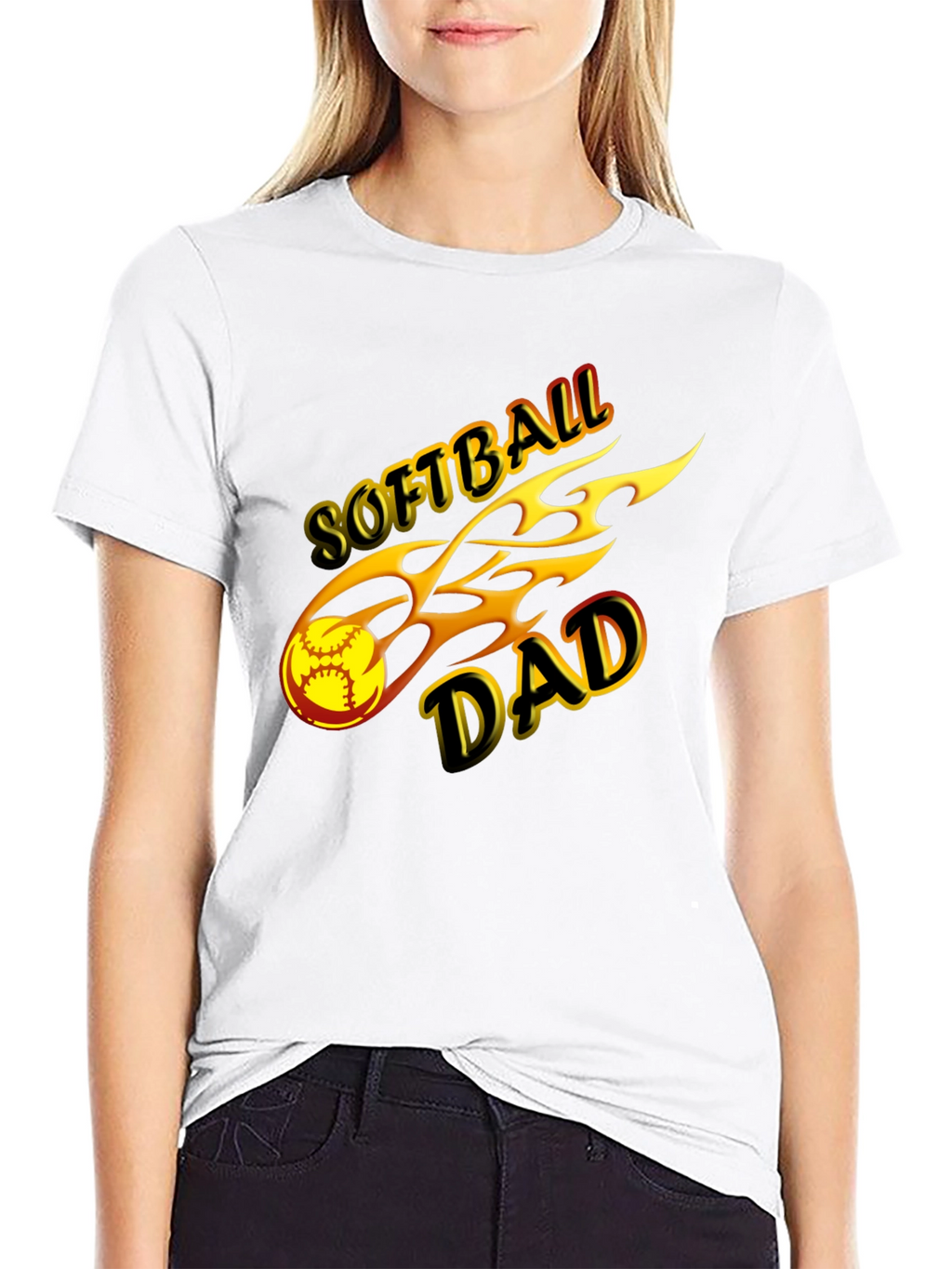 Softball Dad T-Shirt Black Graphic Tee