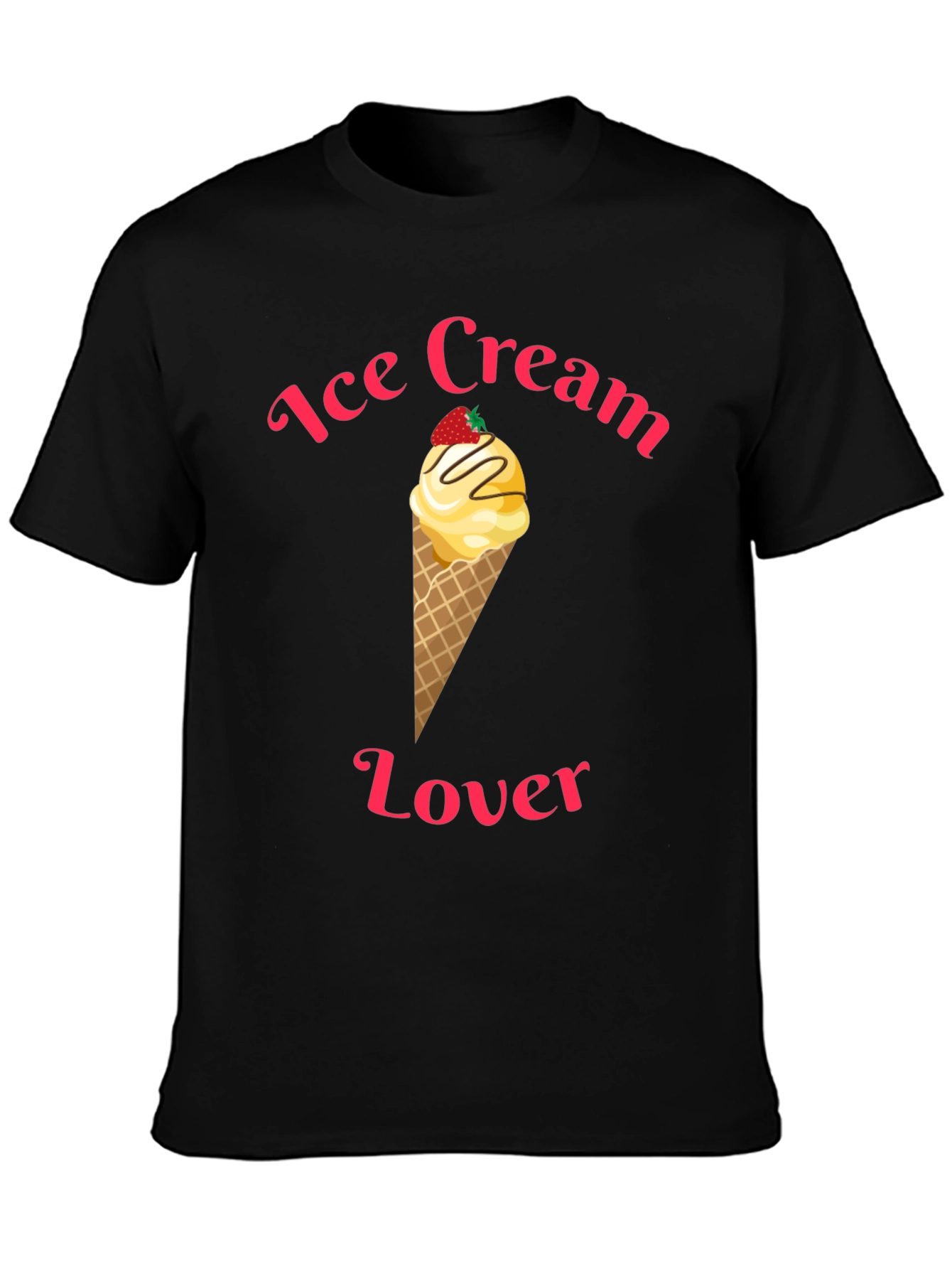Ice Cream Lover Black T-Shirt