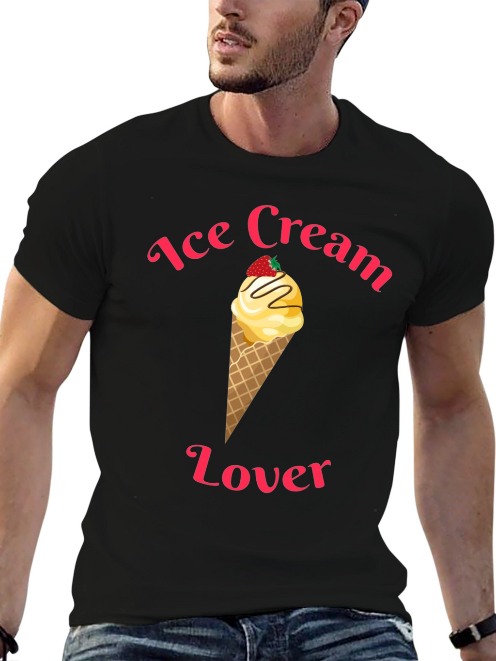 Ice Cream Lover Black T-Shirt