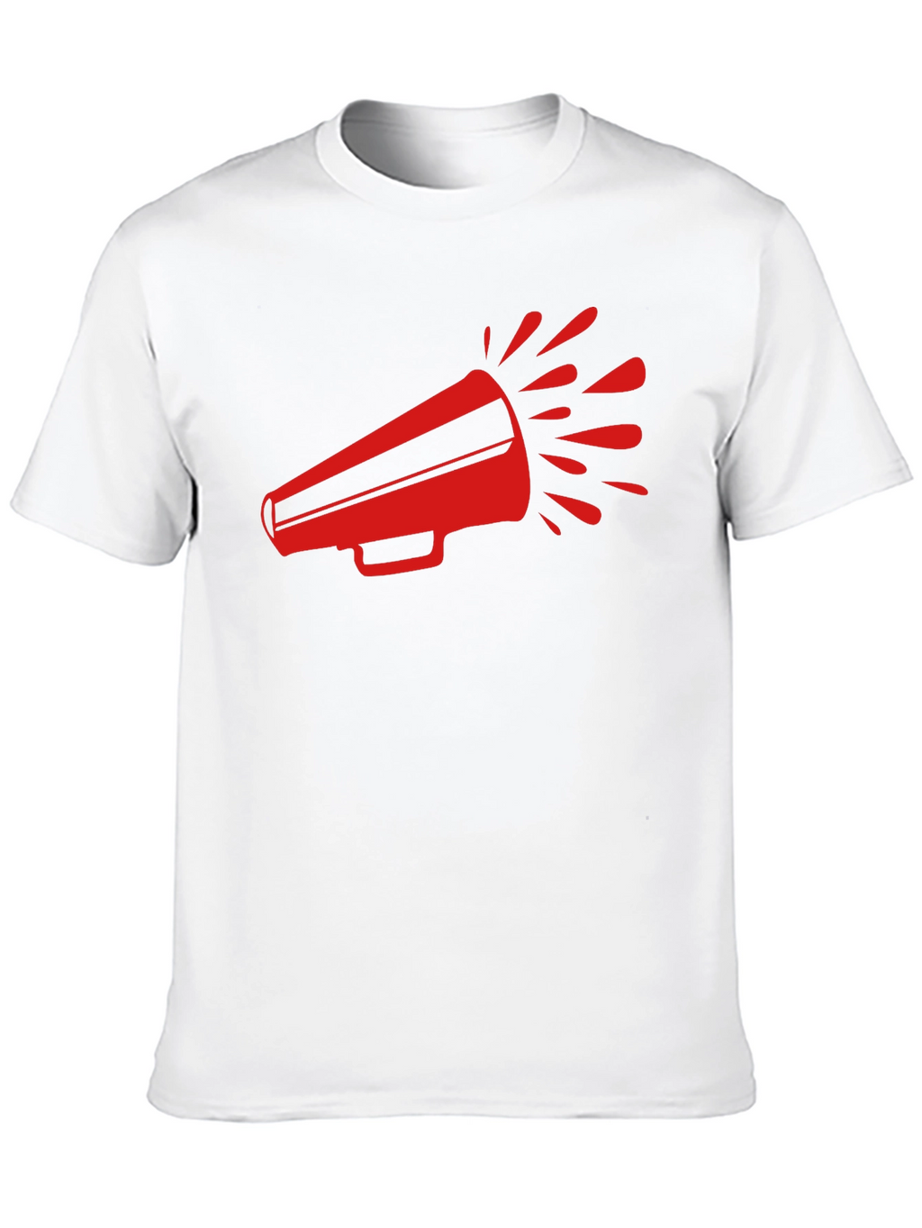 Red Megaphone Graphic Tee - Bold Black T-Shirt