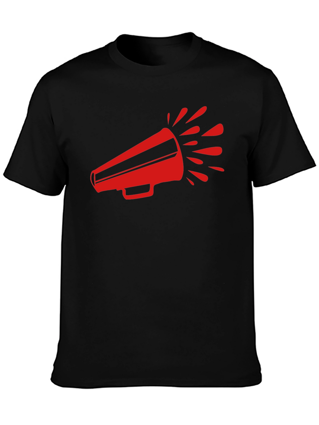 Red Megaphone Graphic Tee - Bold Black T-Shirt